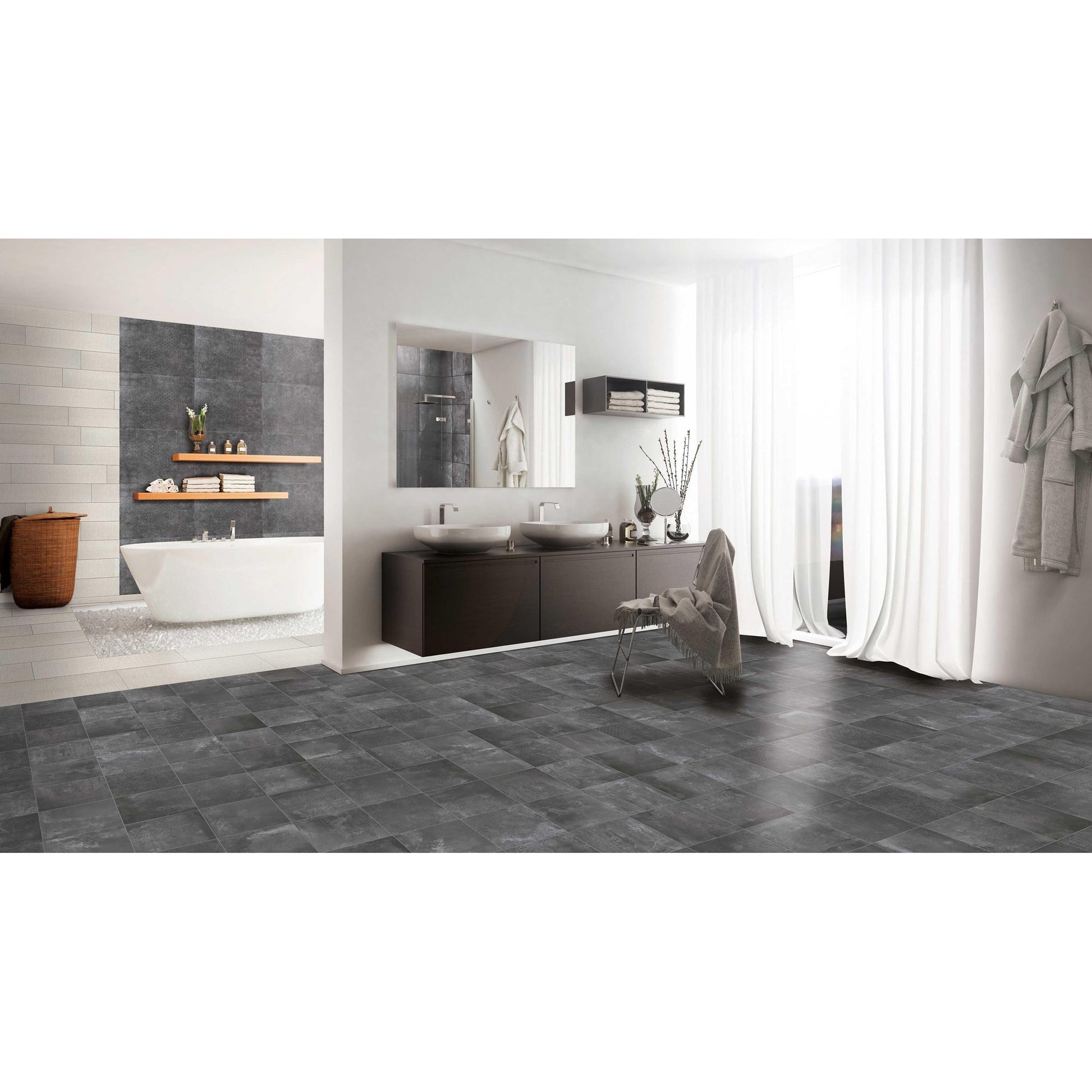 Beste Koop Icon Vloertegel 800X800 Black 9mm Mat Ret.R9 - Mozaiektegel.com