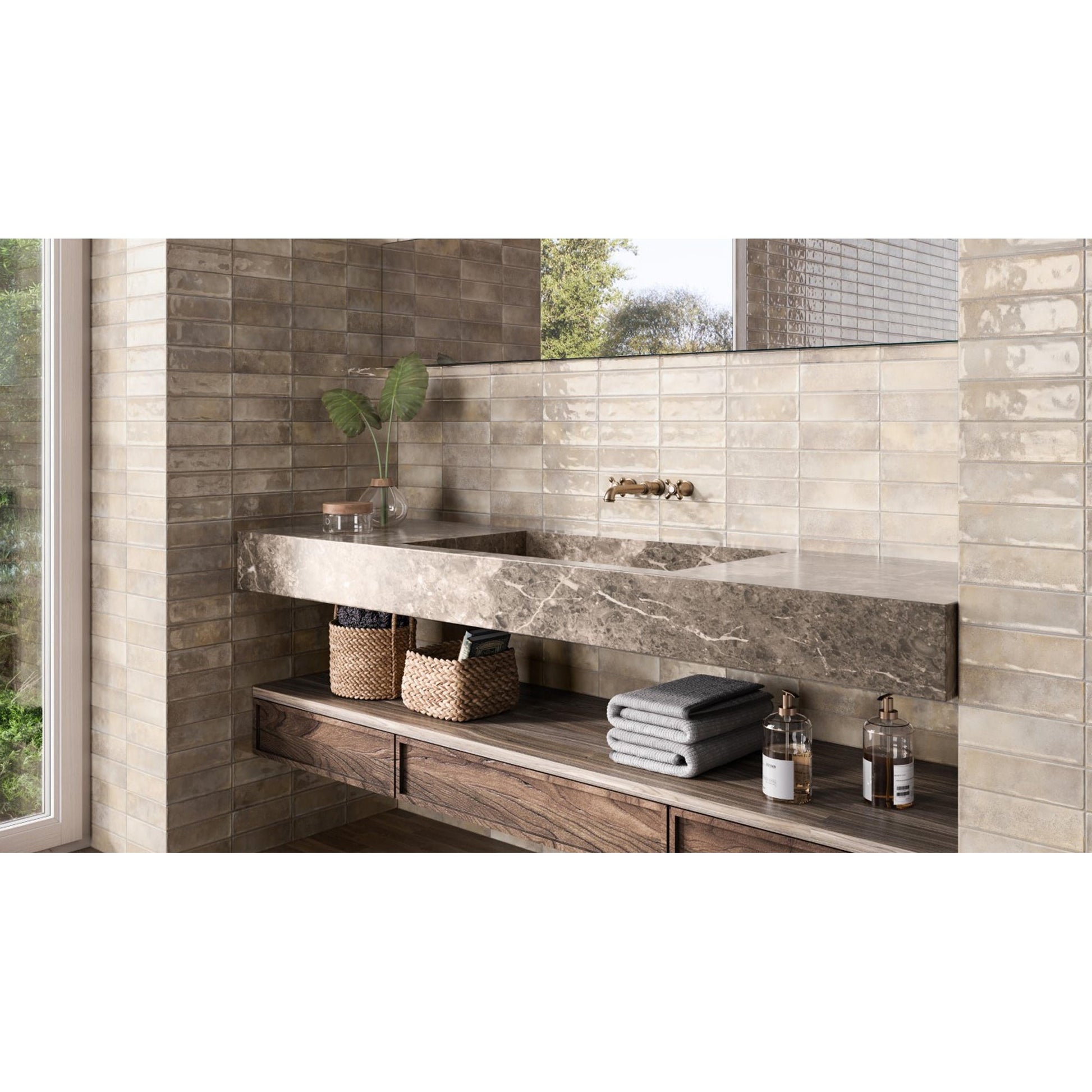 Beste Koop Voque Wandtegel 065X202 Greige 8mm Glans - Mozaiektegel.com