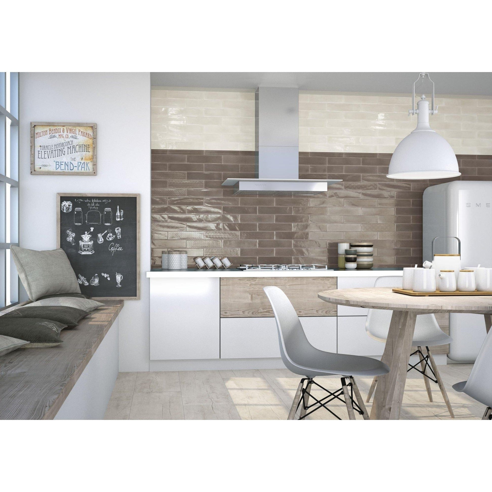 Cerev 21 PC89 Wandtegel 097X297 Moka 7,5mm Glans - Mozaiektegel.com