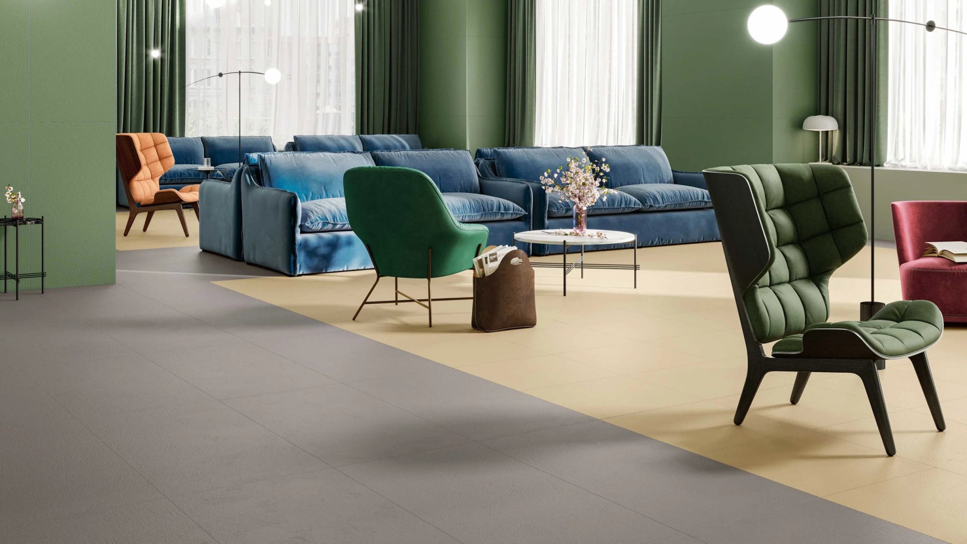 Cir Chromagic 1075313 Vloertegel 600X600 Green Guru 10mm Mat Ret.R10 - Mozaiektegel.com