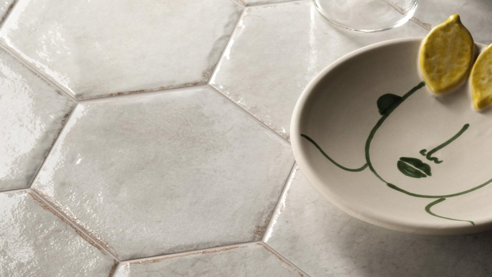 Cir Cotto del Campiano 1080612 Wandtegel 158X183 Bianco 10mm Glans Hexagon - Mozaiektegel.com