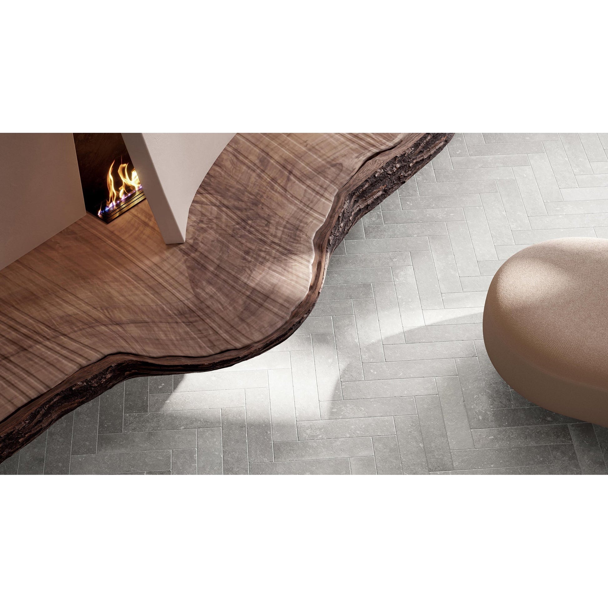 Cir Di Pietra Ardennes 1076932 Vloertegel 100X400 Grigio 10mm Mat Ret.R10 - Mozaiektegel.com