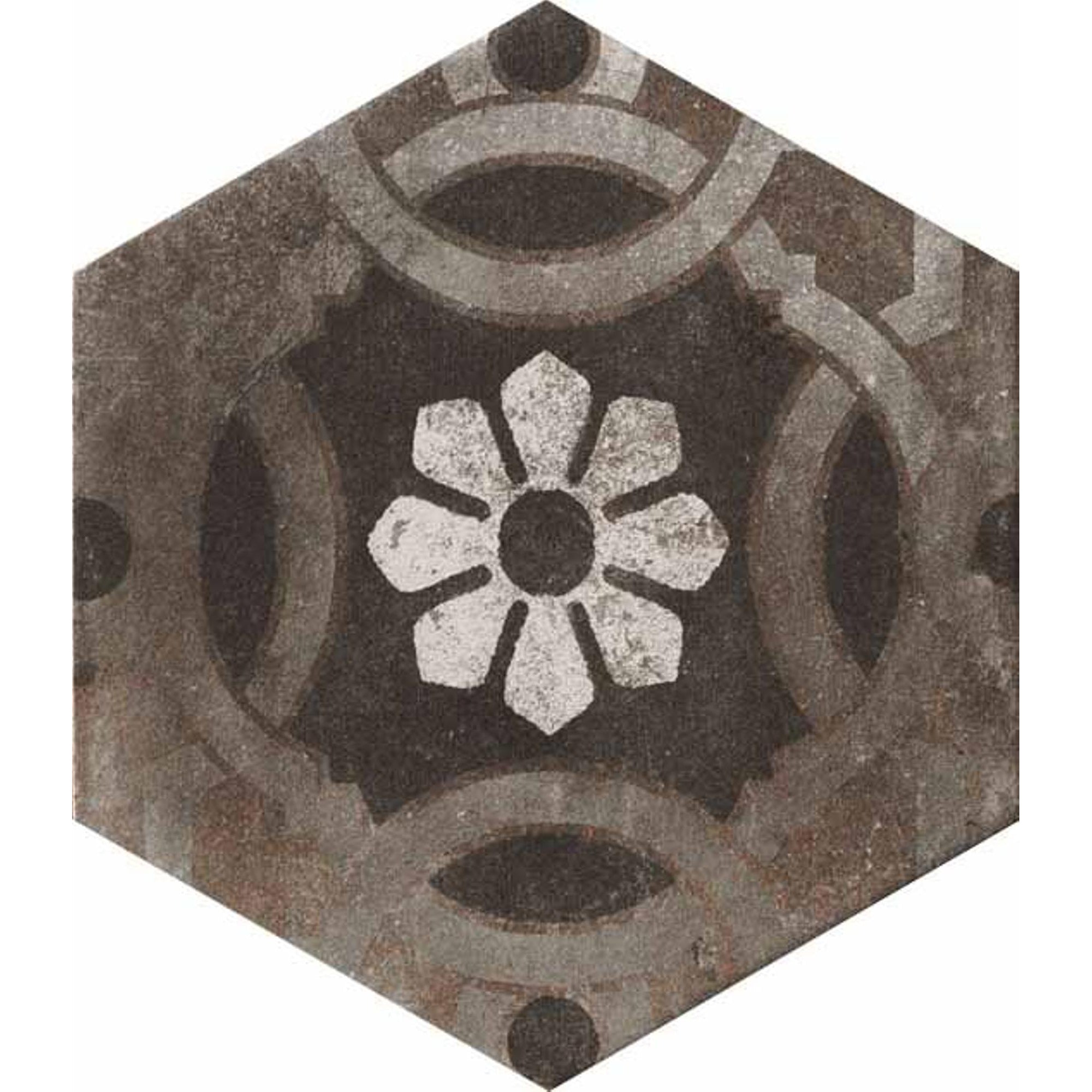 Cir Miami 1063706 VLtegel 6 - kant 240X277 Esagonia Mix 10mm Mat R10 - Mozaiektegel.com