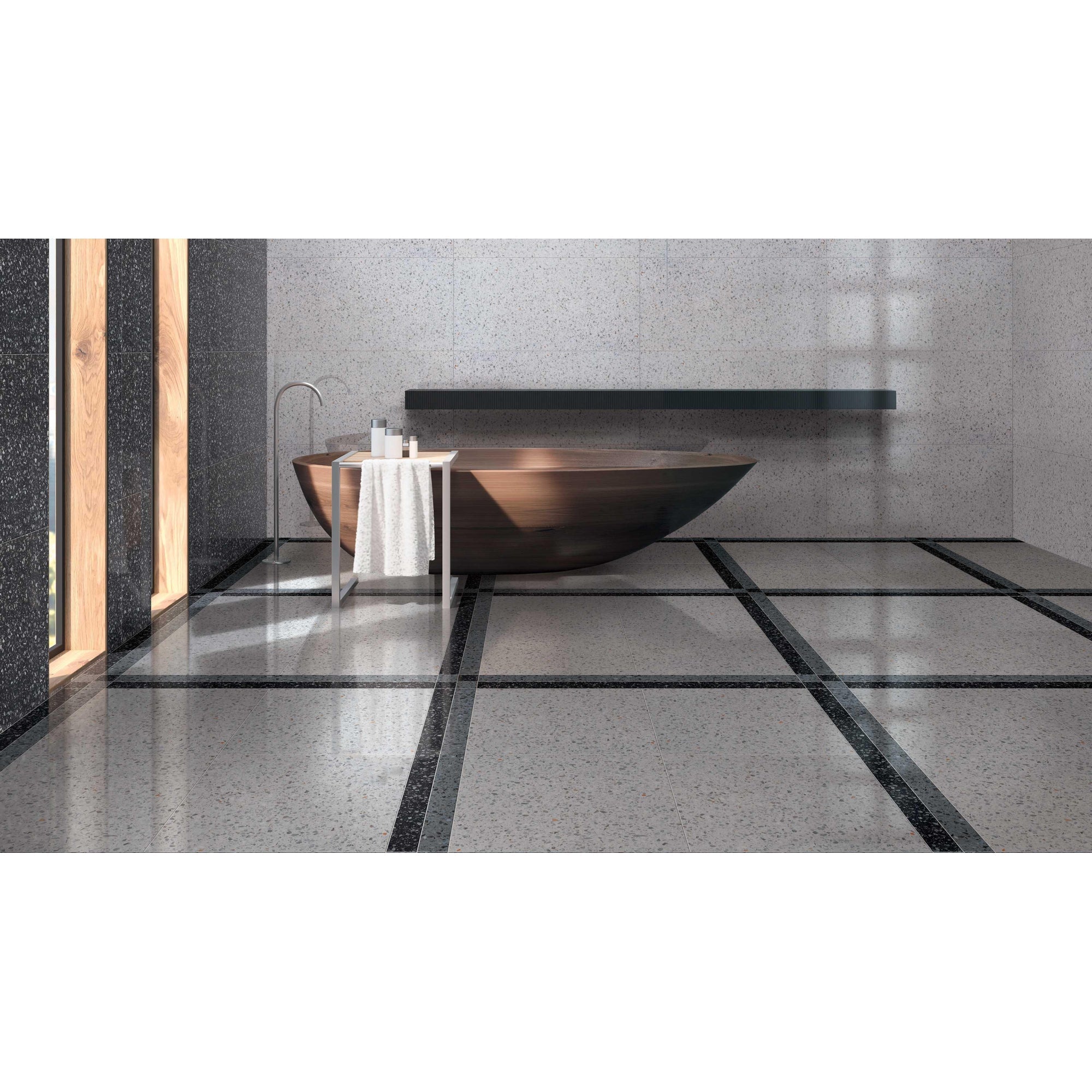 Cir Venezia 1060072 Vloertegel 600X600 Bianco Lux.10mm Glans Ret. - Mozaiektegel.com