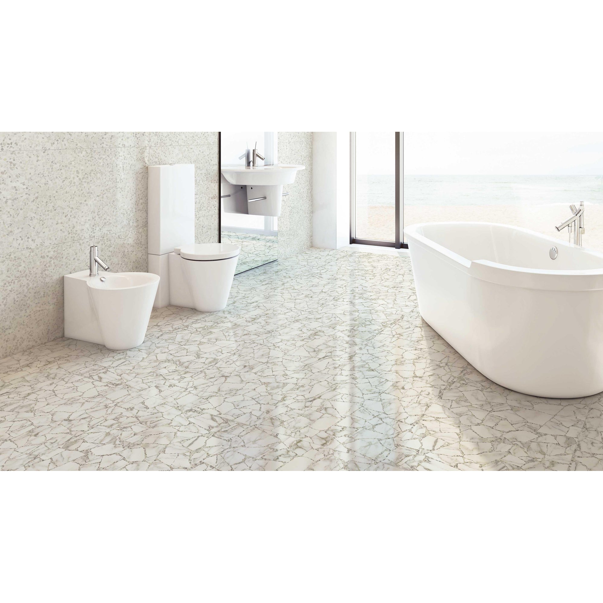 Cir Venezia 1060080 Vloertegel 600X600 Bianco 10mm Mat Ret.R10 - Mozaiektegel.com