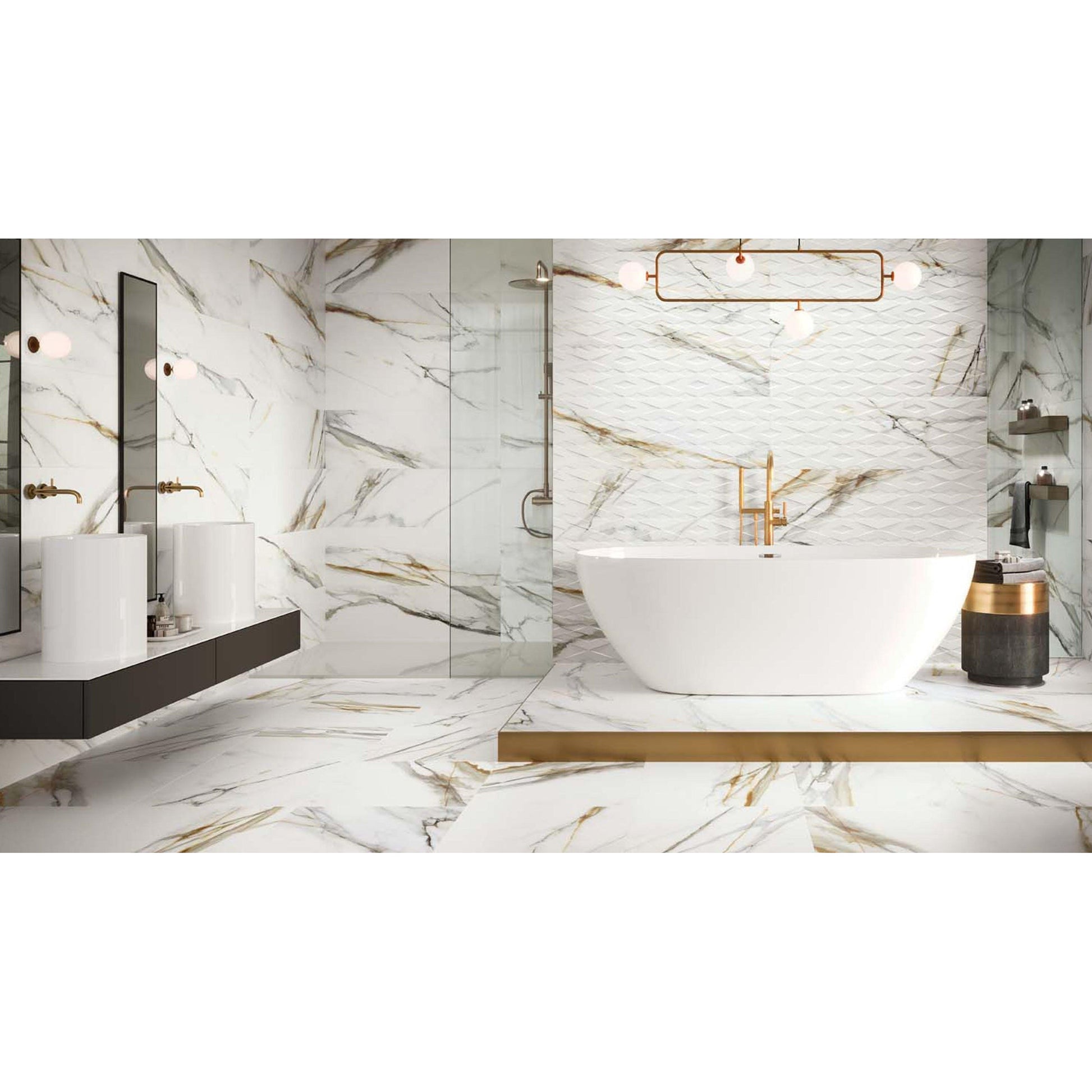 Colorker Calacatta Gold 223587 Vloertegel 595X595 White 8mm Mat Ret. - Mozaiektegel.com