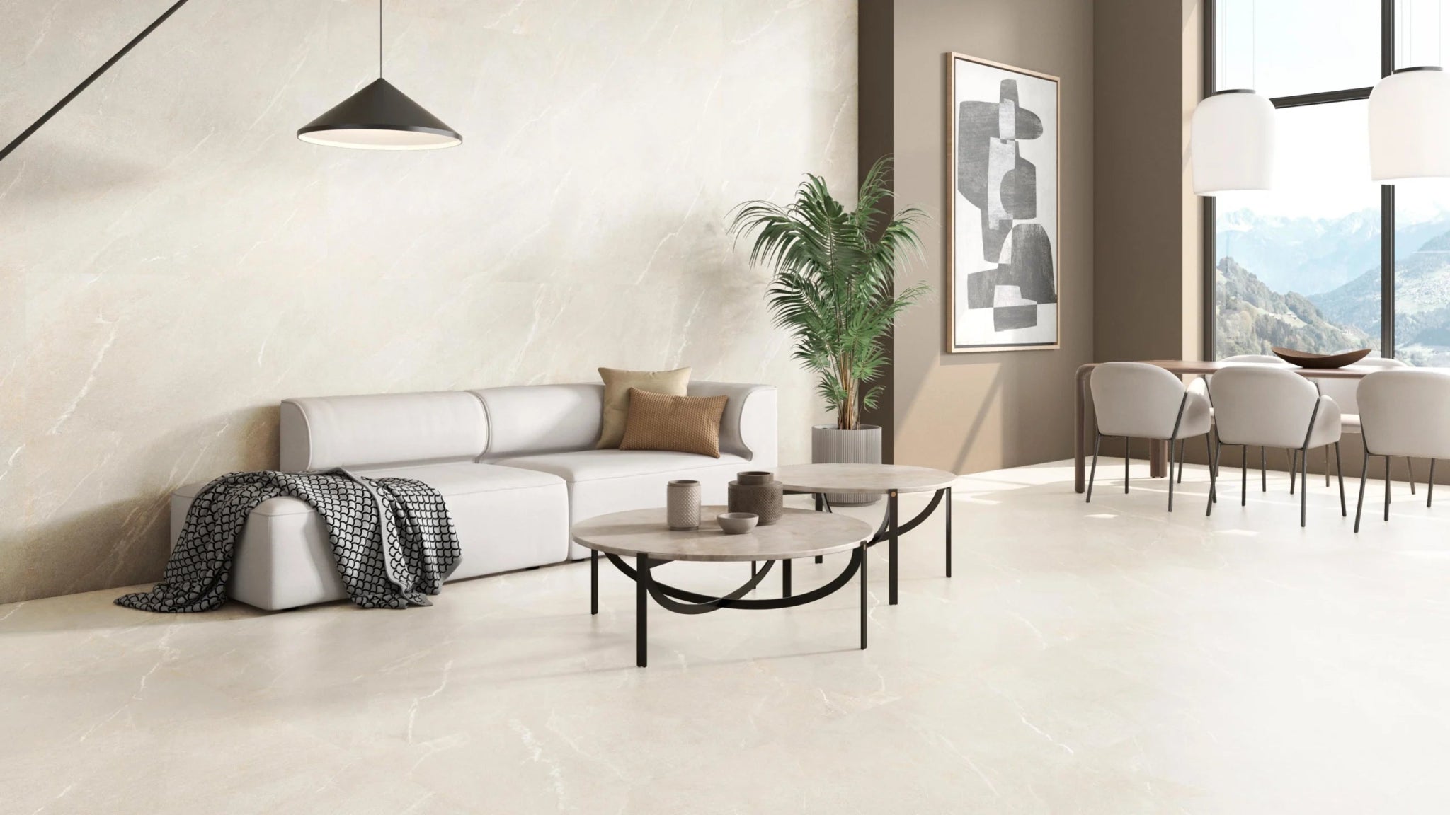 Colorker Dhara 230385 Vloertegel 595X595 Sand 8mm Mat Ret.R10 - Mozaiektegel.com