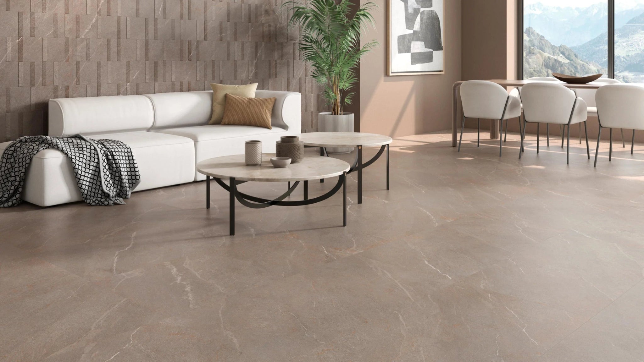 Colorker Dhara 230386 Vloertegel 595X595 Taupe 8mm Mat Ret.R10 - Mozaiektegel.com