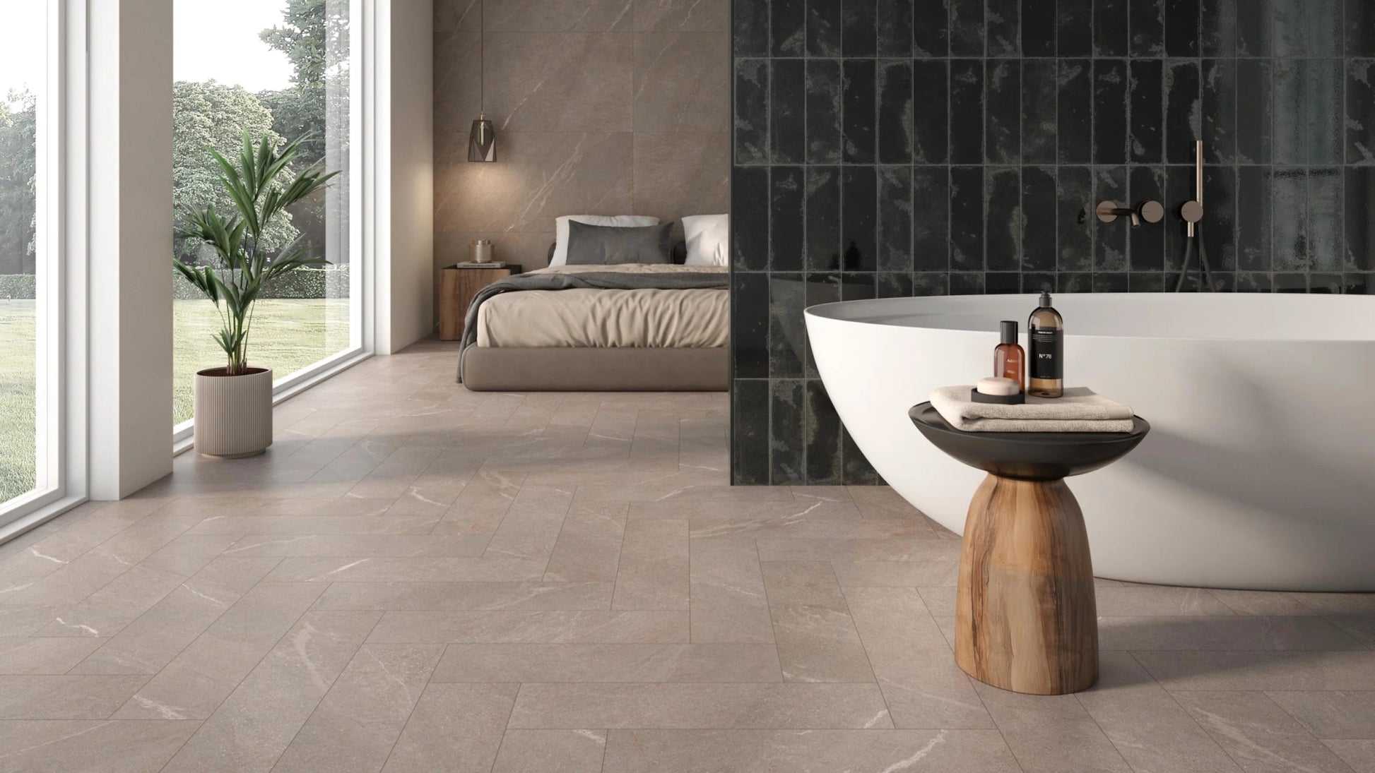 Colorker Dhara 230390 Vloertegel 595X1192 Taupe 8mm Mat Ret.R10 - Mozaiektegel.com