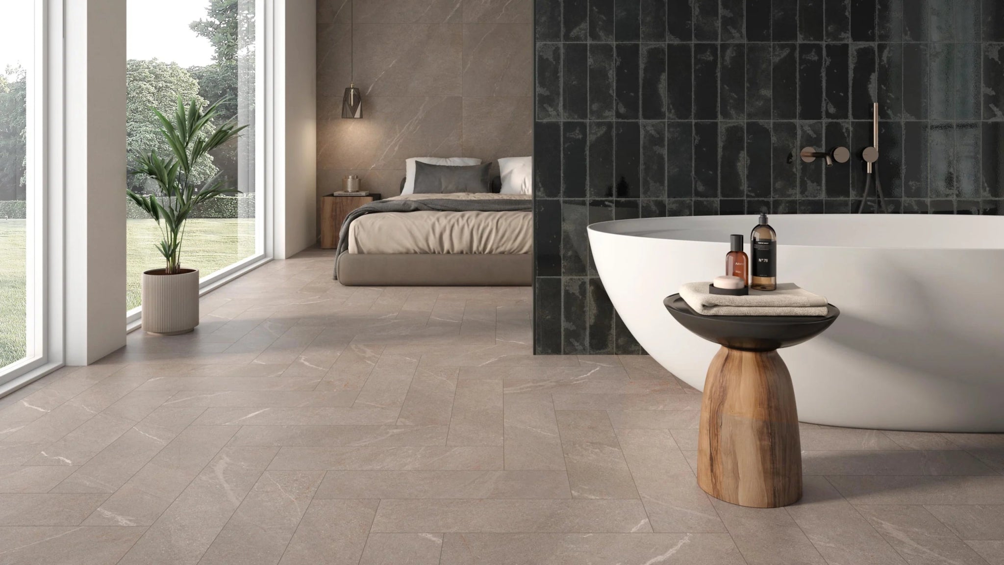 Colorker Dhara 230390 Vloertegel 595X1192 Taupe 8mm Mat Ret.R10 - Mozaiektegel.com