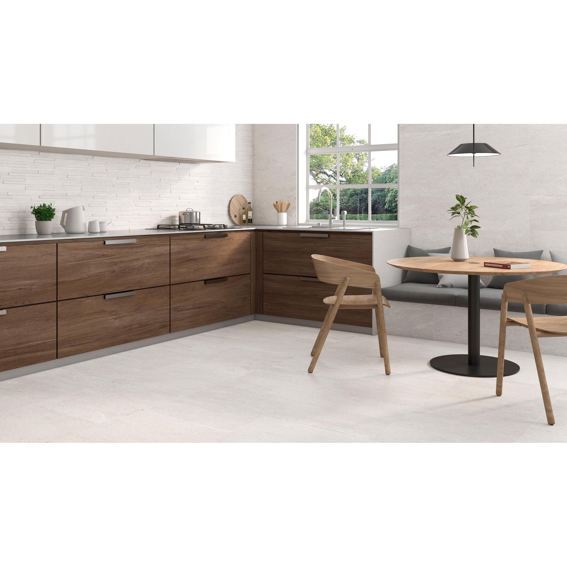 Colorker Horizon 224635 Vloertegel 595X1192 White 9,2mm Mat Ret.R10 - Mozaiektegel.com