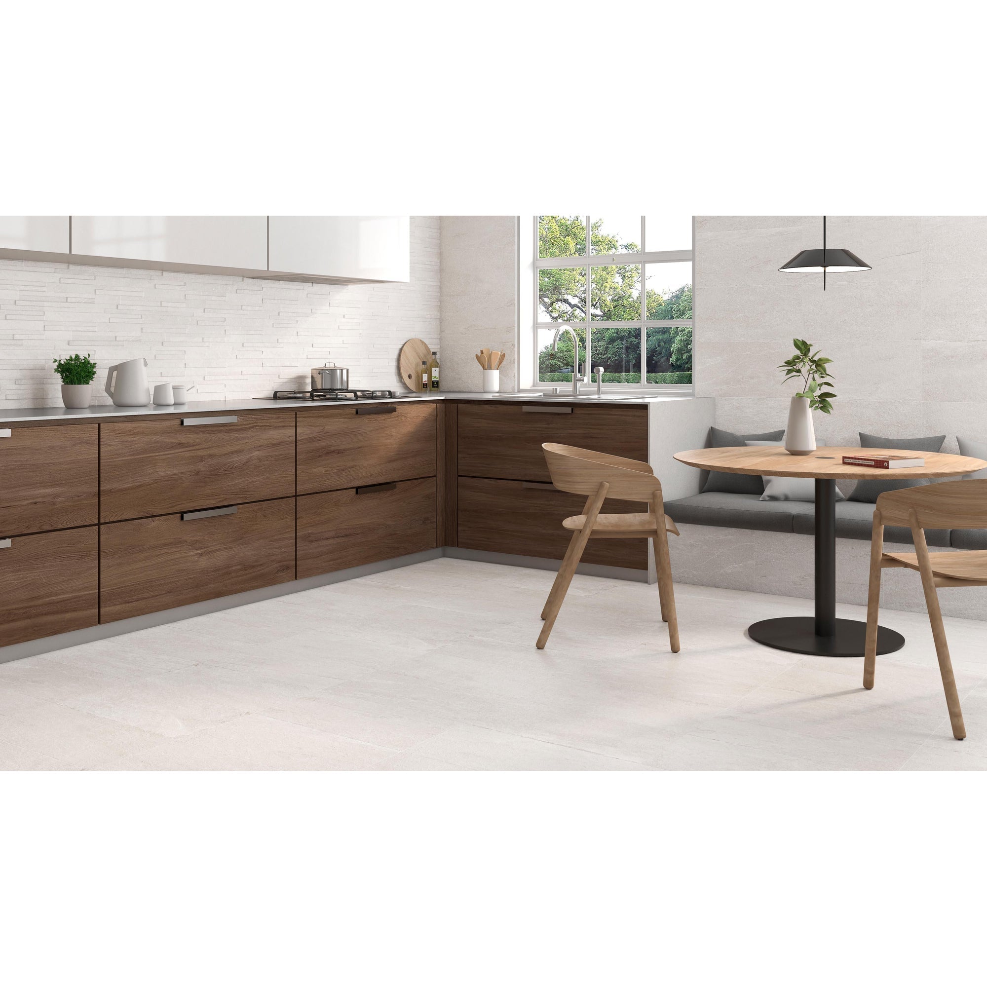 Colorker Horizon 224635 Vloertegel 595X1192 White 9,2mm Mat Ret.R10 - Mozaiektegel.com