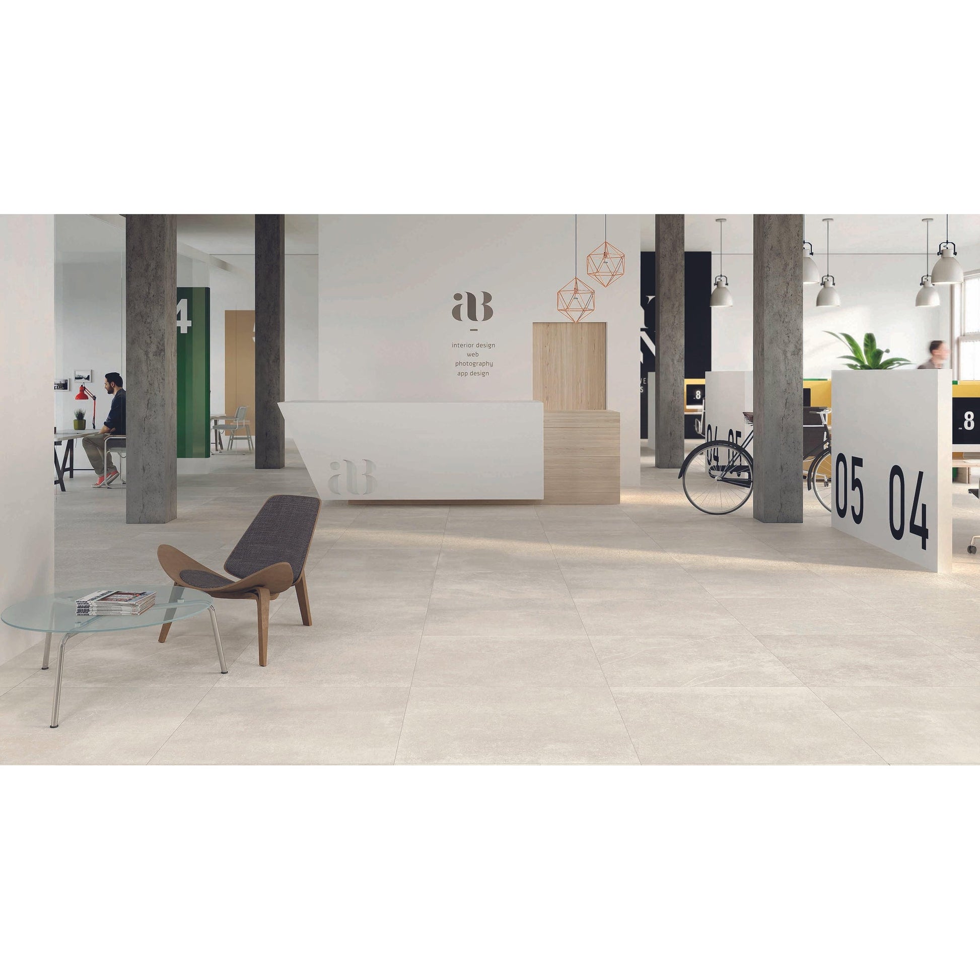 Colorker Kainos 220807 Vloertegel 595X595 Bone 8mm Mat Ret.R10 - Mozaiektegel.com