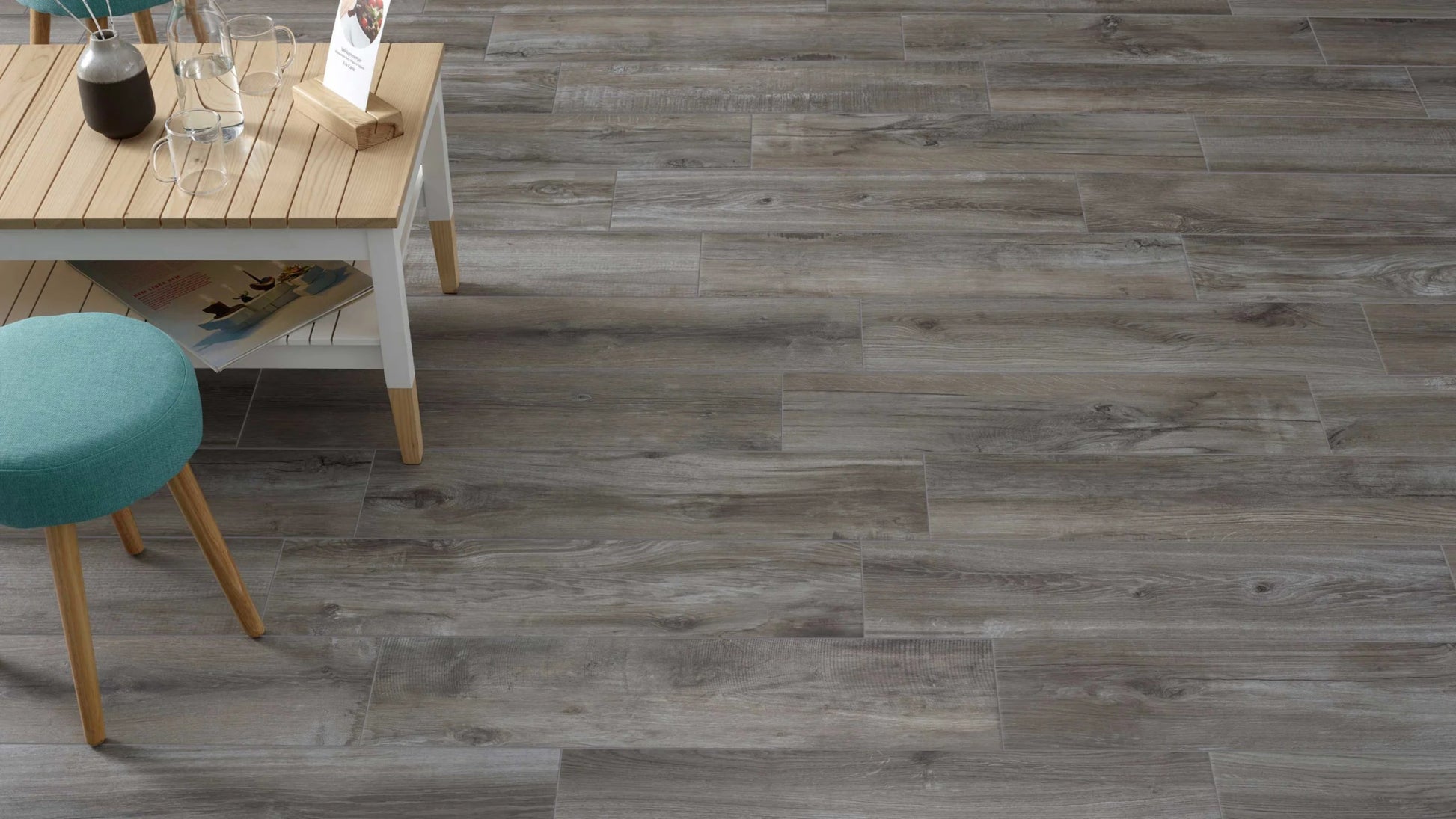 Colorker Norden 217785 Vloertegel 218X840 Grey 9.3mm Mat R10 - Mozaiektegel.com