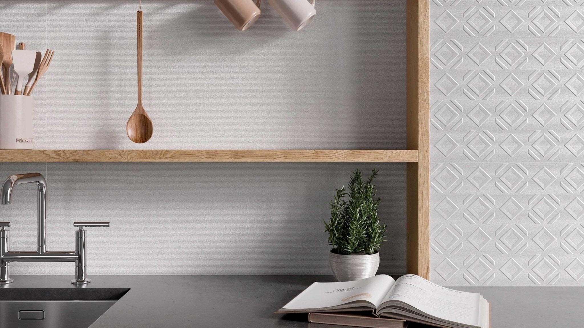 Colorker Pulsar 224158 Wandtegel 316X1000 White 9,7mm Mat Ret. - Mozaiektegel.com