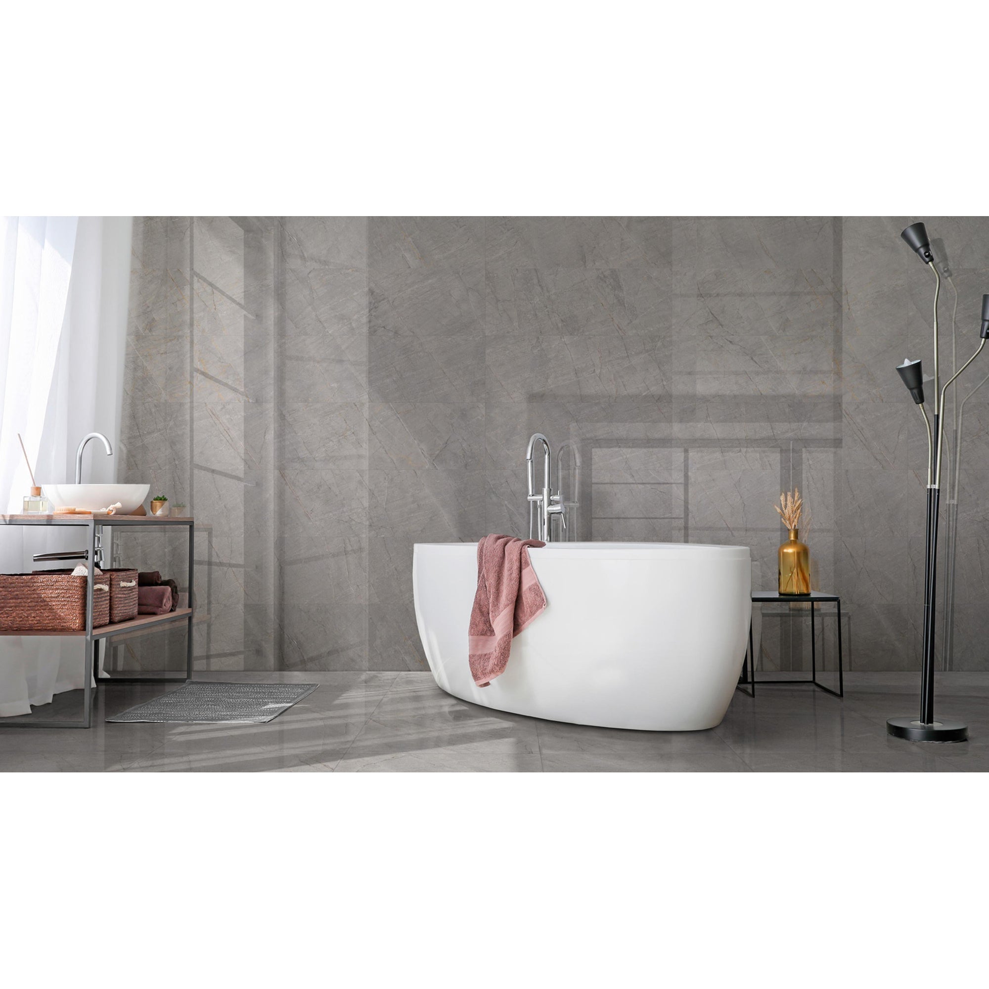 Colorker Sky 223600 Vloertegel 595X595 Grey 8,8mm Mat Ret. - Mozaiektegel.com