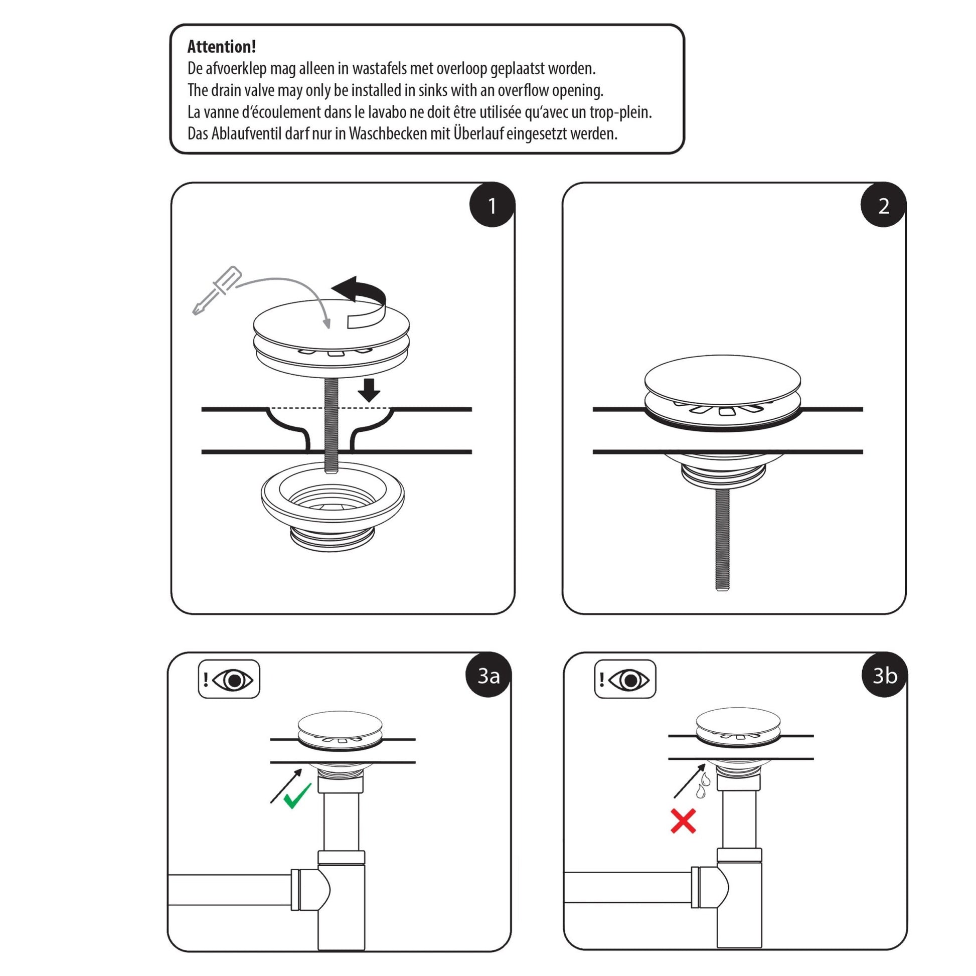 Differnz afvoerplug always open | mat wit | 72mm - Mozaiektegel.com