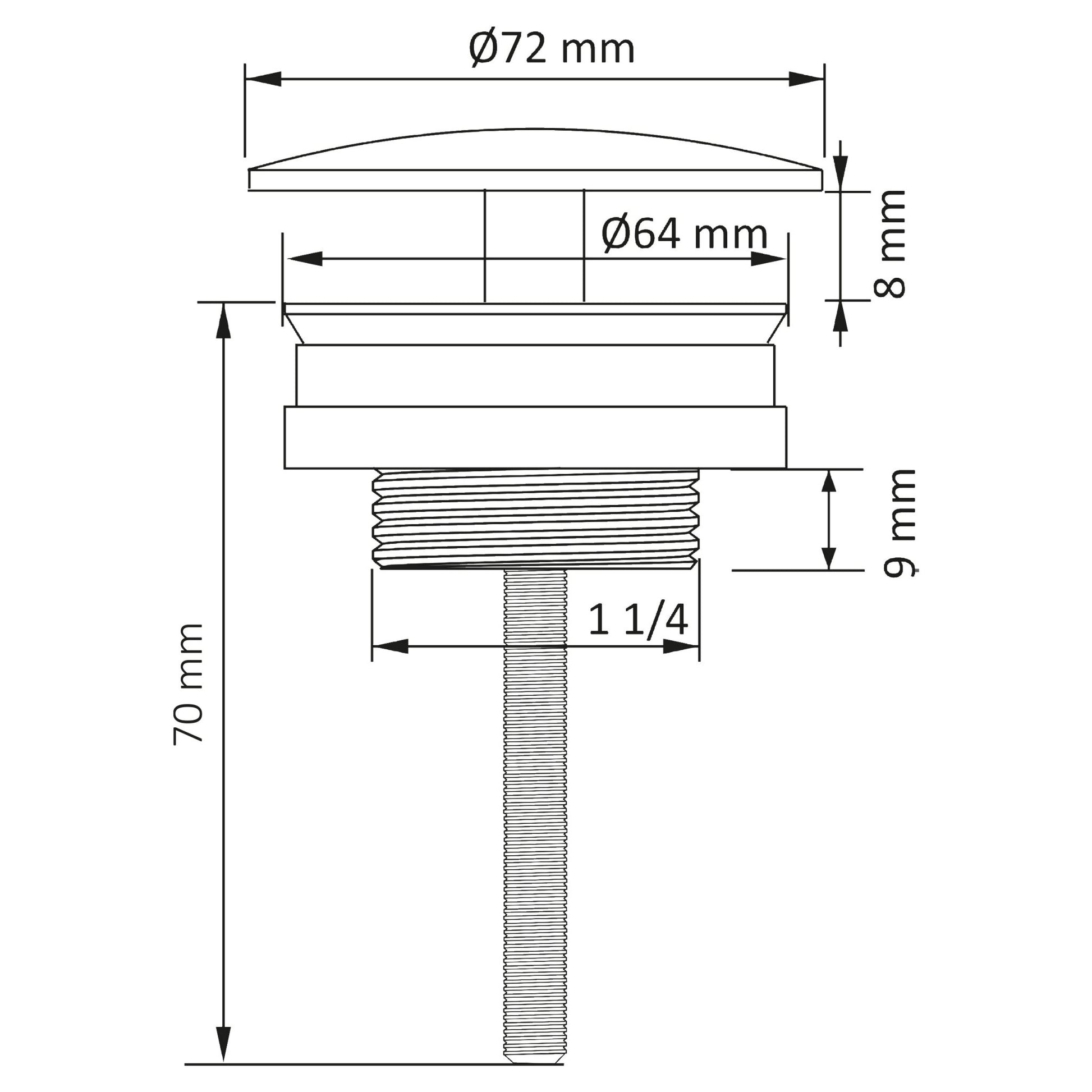 Differnz afvoerplug always open | mat wit | 72mm - Mozaiektegel.com