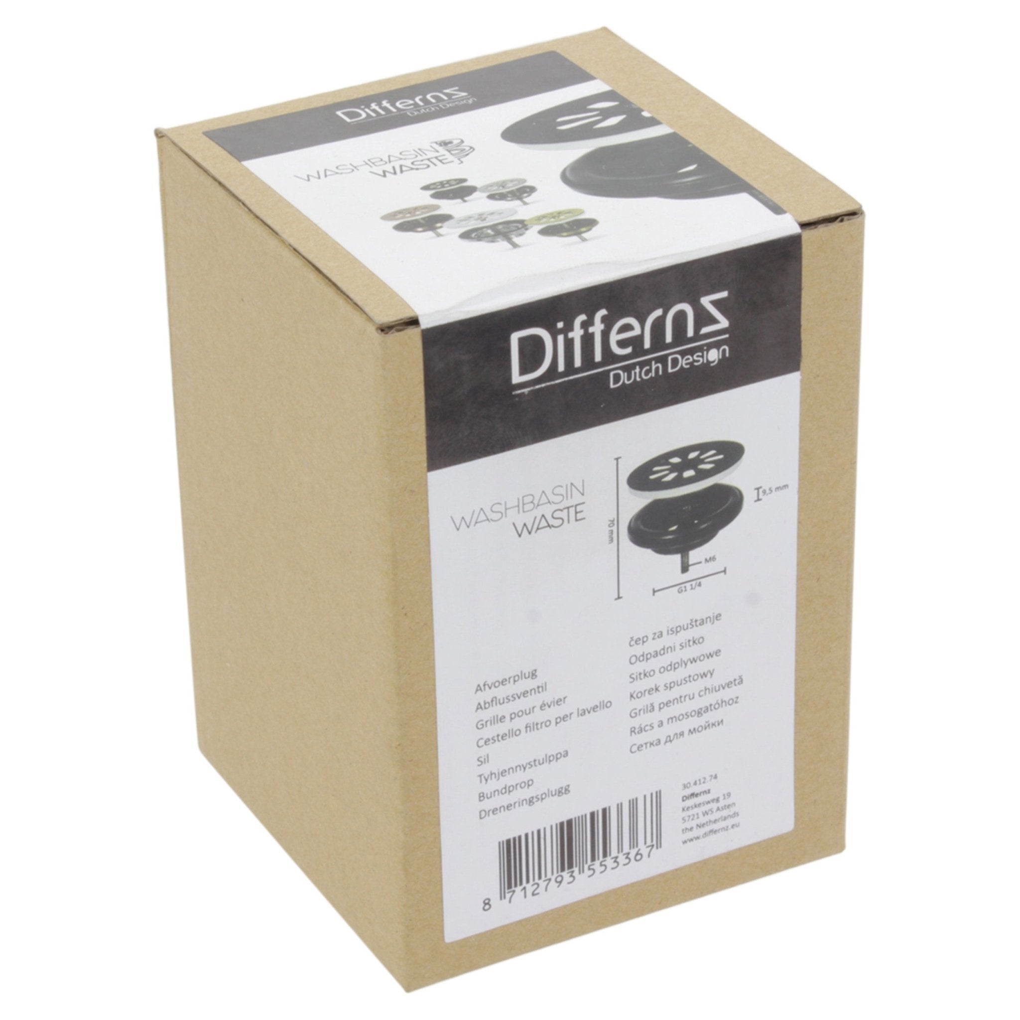 Differnz afvoerplug | mat zwart | 64mm - Mozaiektegel.com