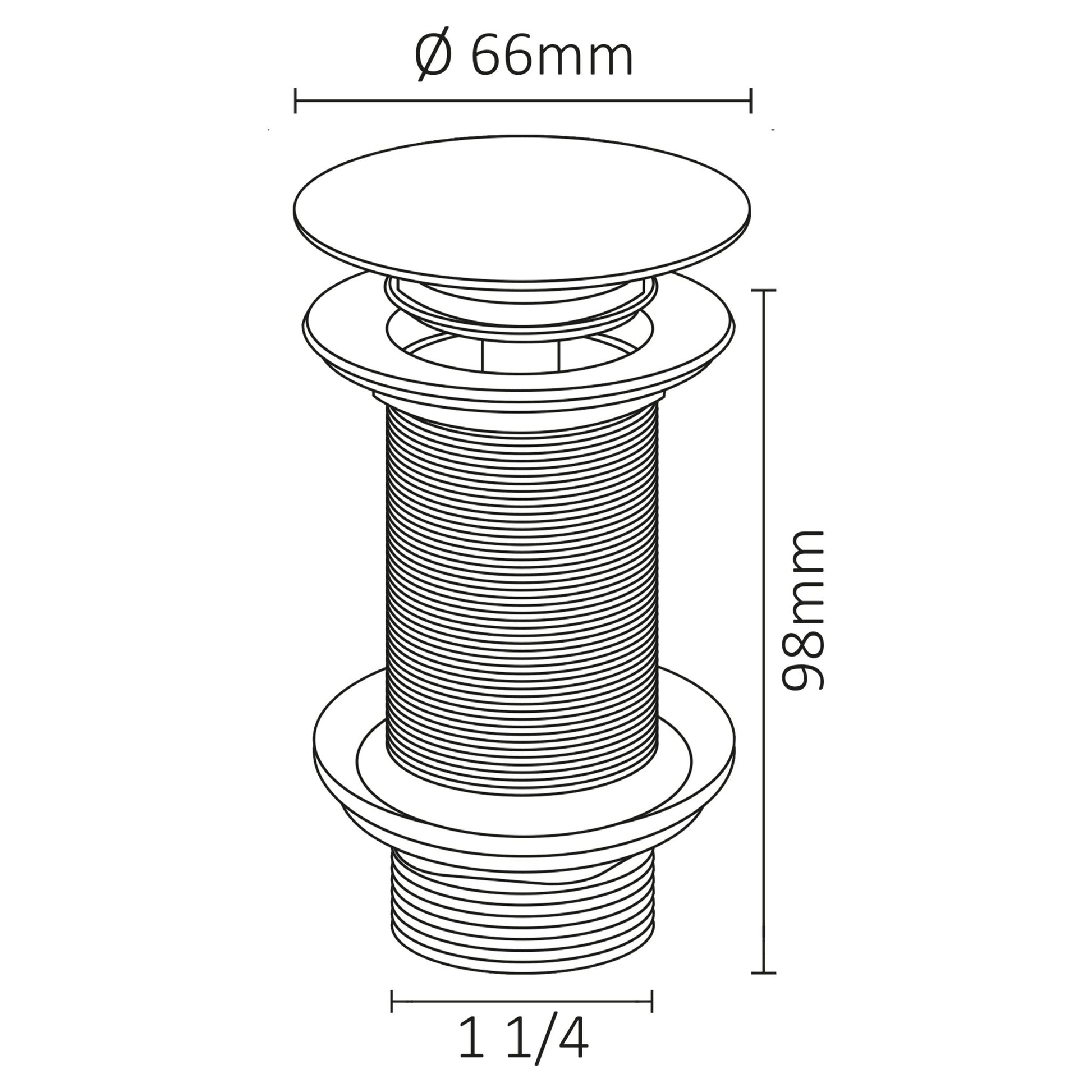 Differnz afvoerplug pop up | design | koper | large | Ø 66 mm x 98 mm - Mozaiektegel.com