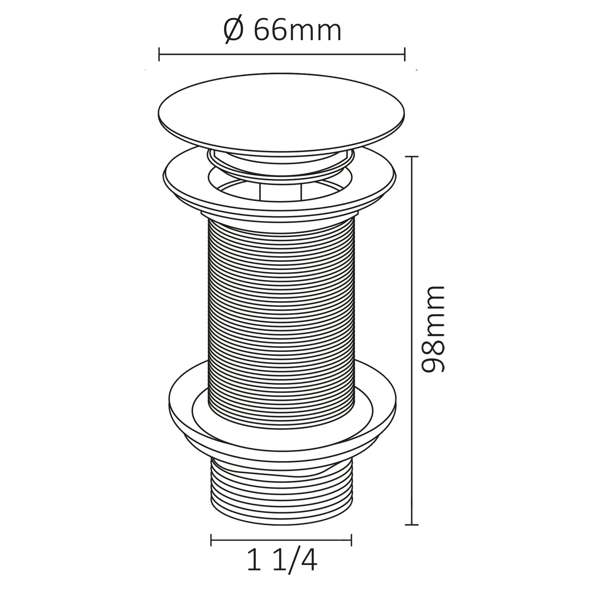 Differnz afvoerplug pop up | design | wit | large | Ø 66 mm x 98 mm - Mozaiektegel.com