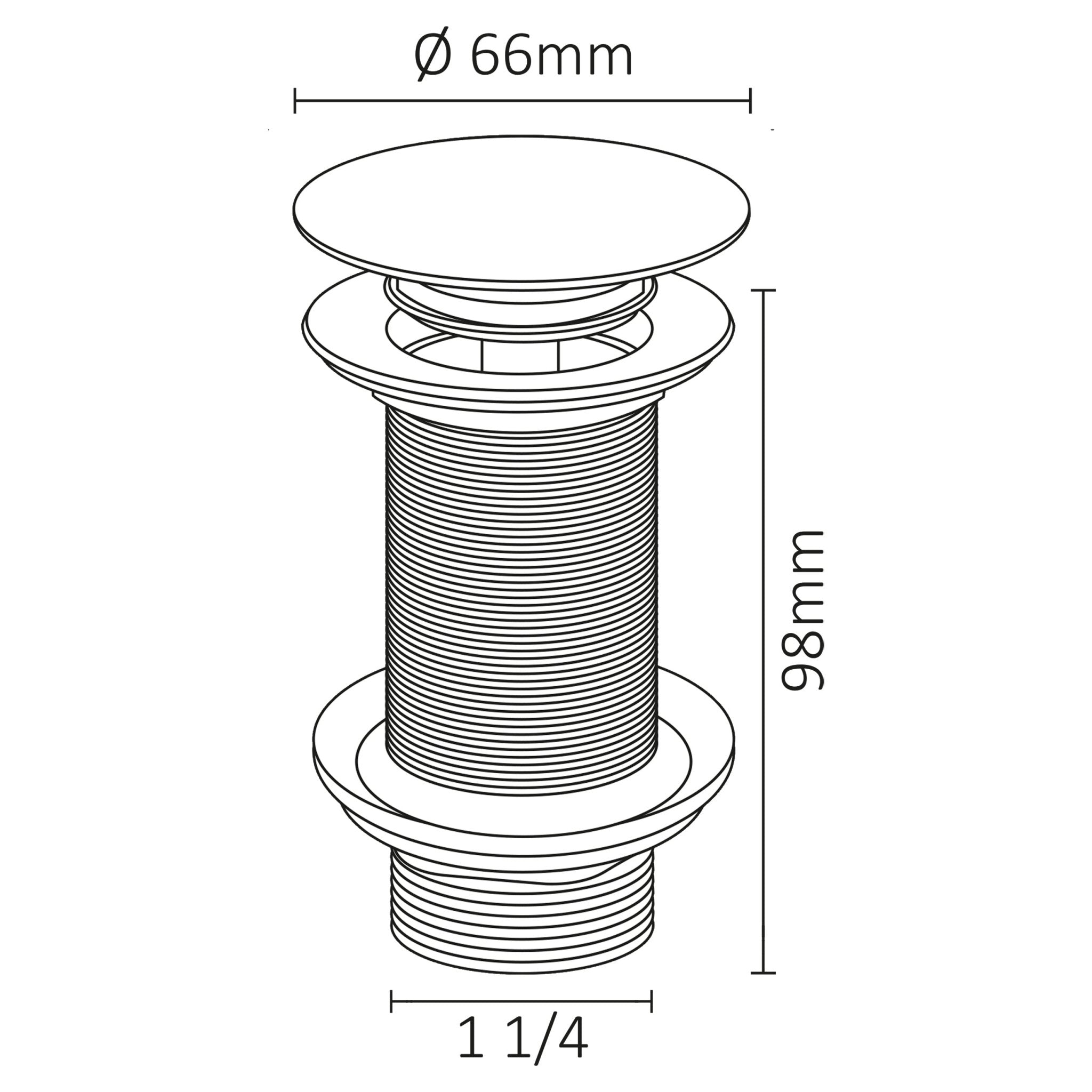 Differnz afvoerplug pop up | design | zwart | large | Ø 66 mm x 98 mm - Mozaiektegel.com