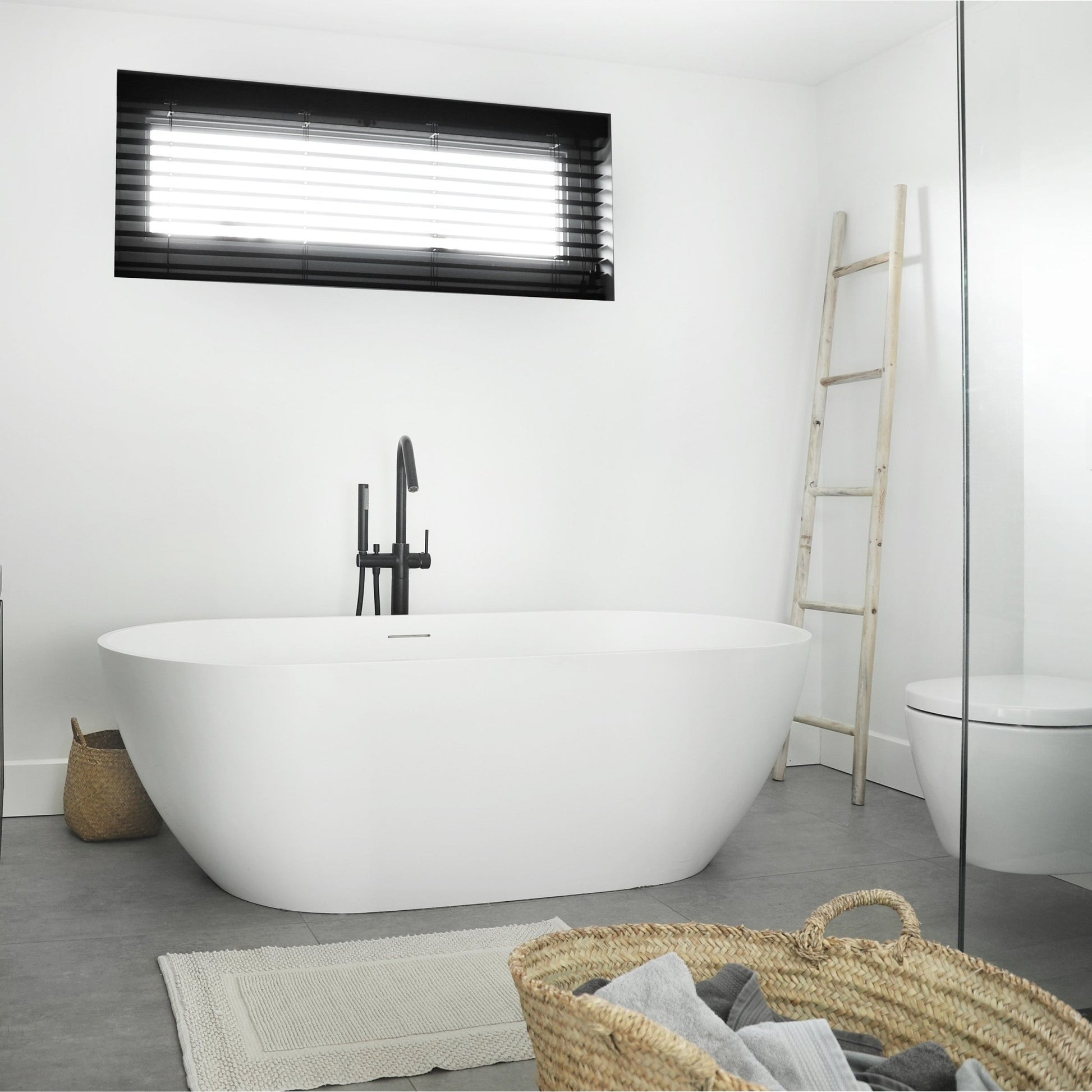 Differnz Basics badmat 100% katoen - geschikt voor vloerverwarming - 50 x 80 cm - steengrijs - Mozaiektegel.com