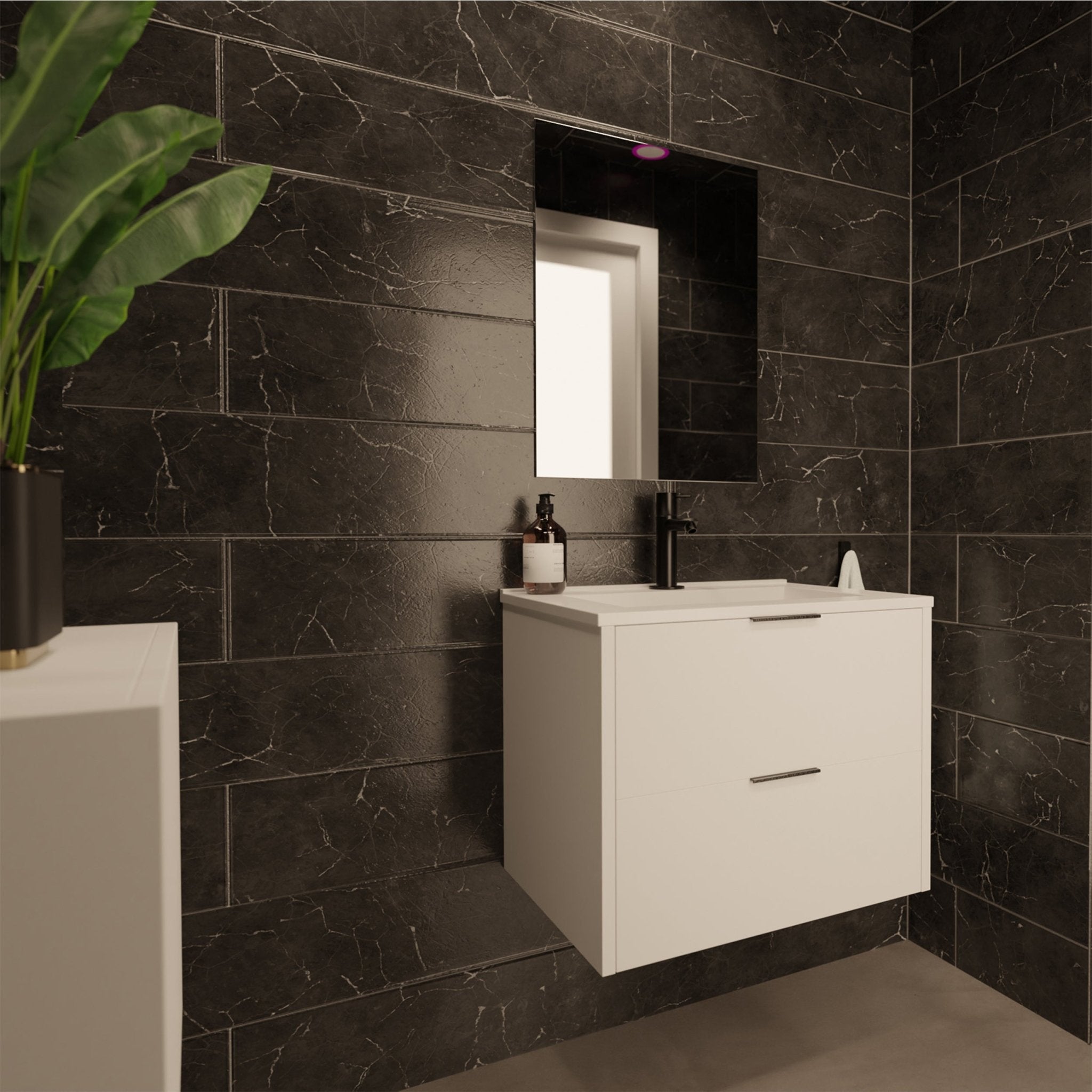 Differnz Bolo badmeubelset knock - down, FSC® | hoogglans wit | 60 cm - Mozaiektegel.com