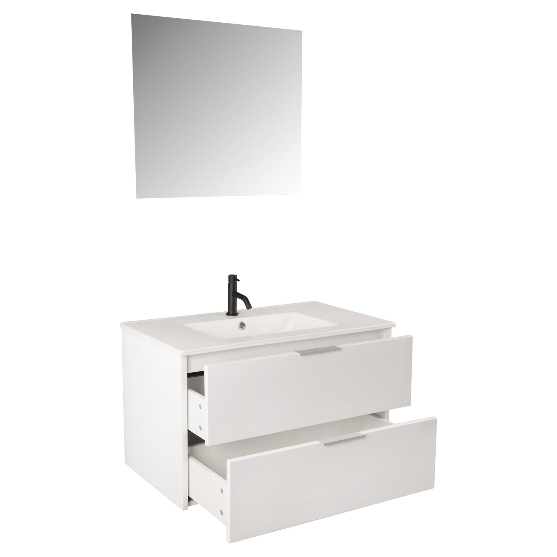 Differnz Bolo badmeubelset knock - down, FSC® | hoogglans wit | 80 cm - Mozaiektegel.com