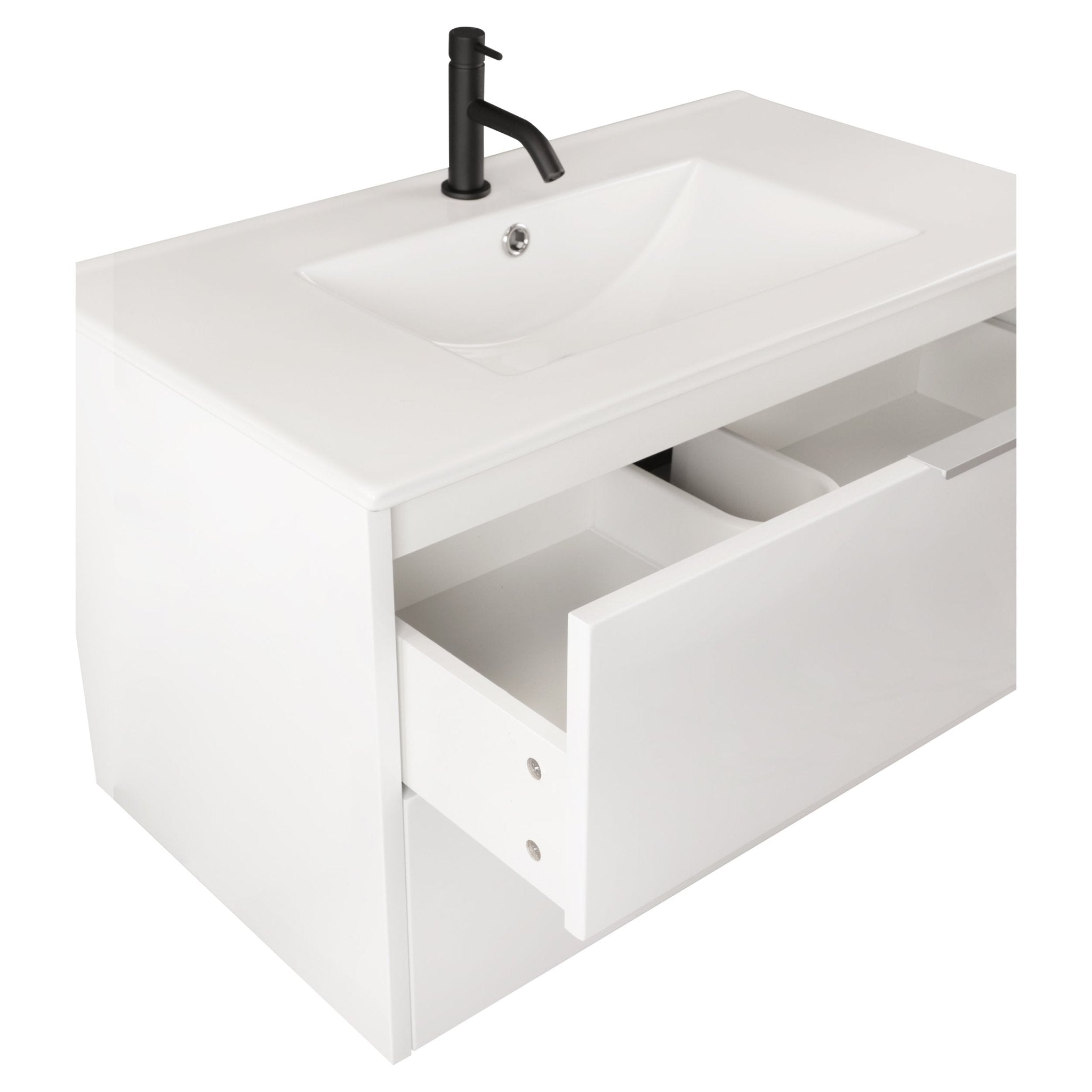 Differnz Bolo badmeubelset knock - down, FSC® | hoogglans wit | 80 cm - Mozaiektegel.com