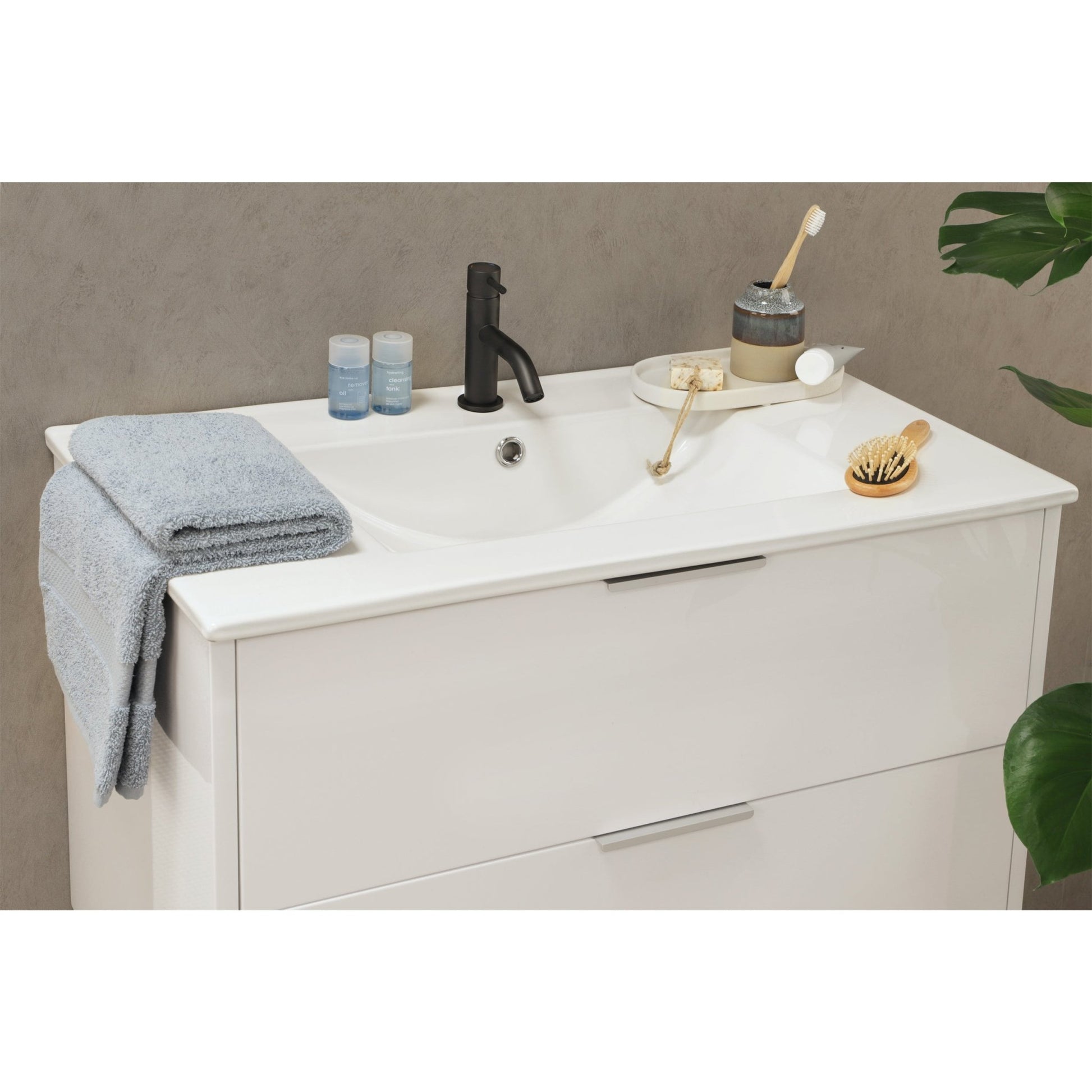 Differnz Bolo badmeubelset knock - down, FSC® | hoogglans wit | 80 cm - Mozaiektegel.com