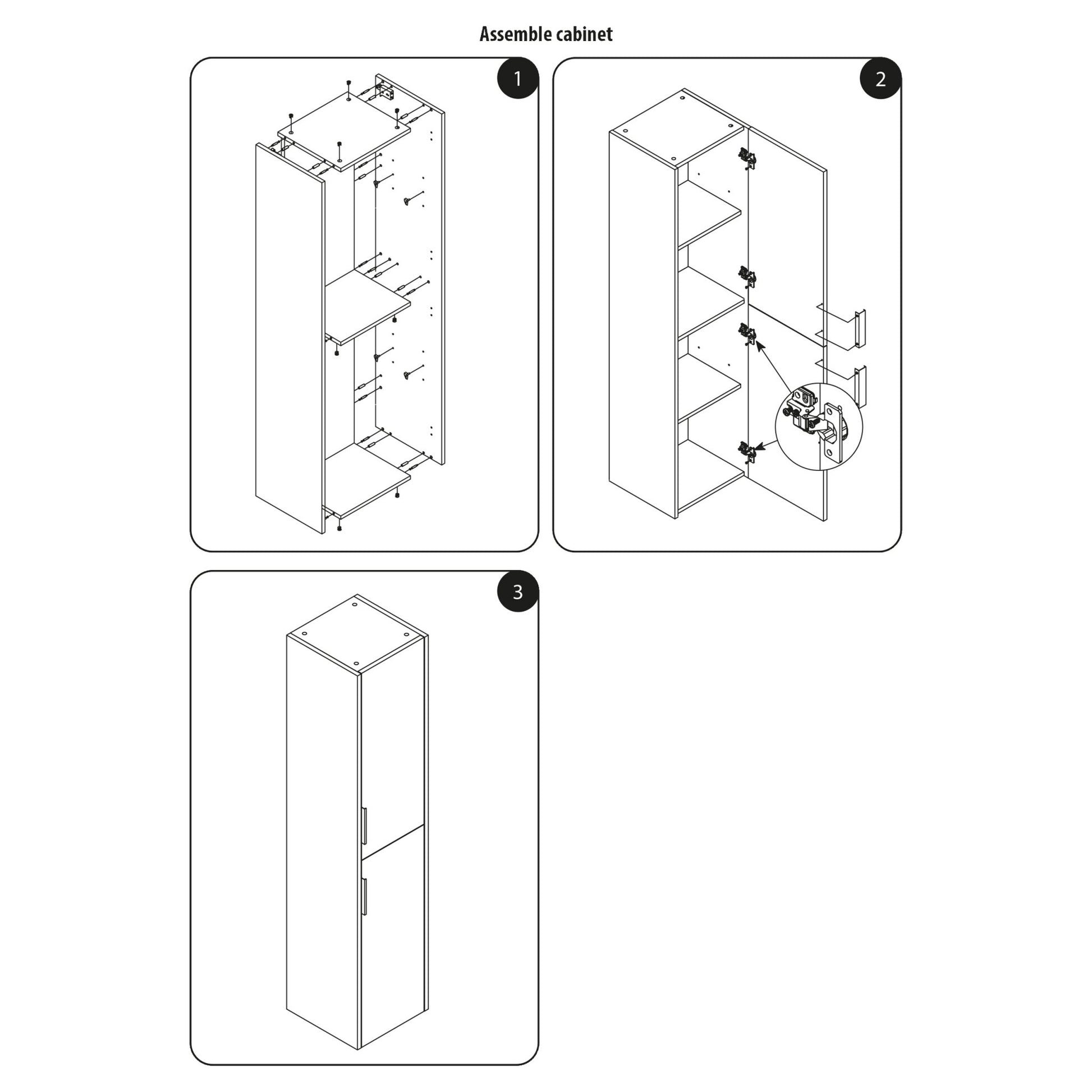 Differnz Bolo hoge kast knock - down links/rechts FSC® | licht eiken | 160 x 35 x 35 cm - Mozaiektegel.com