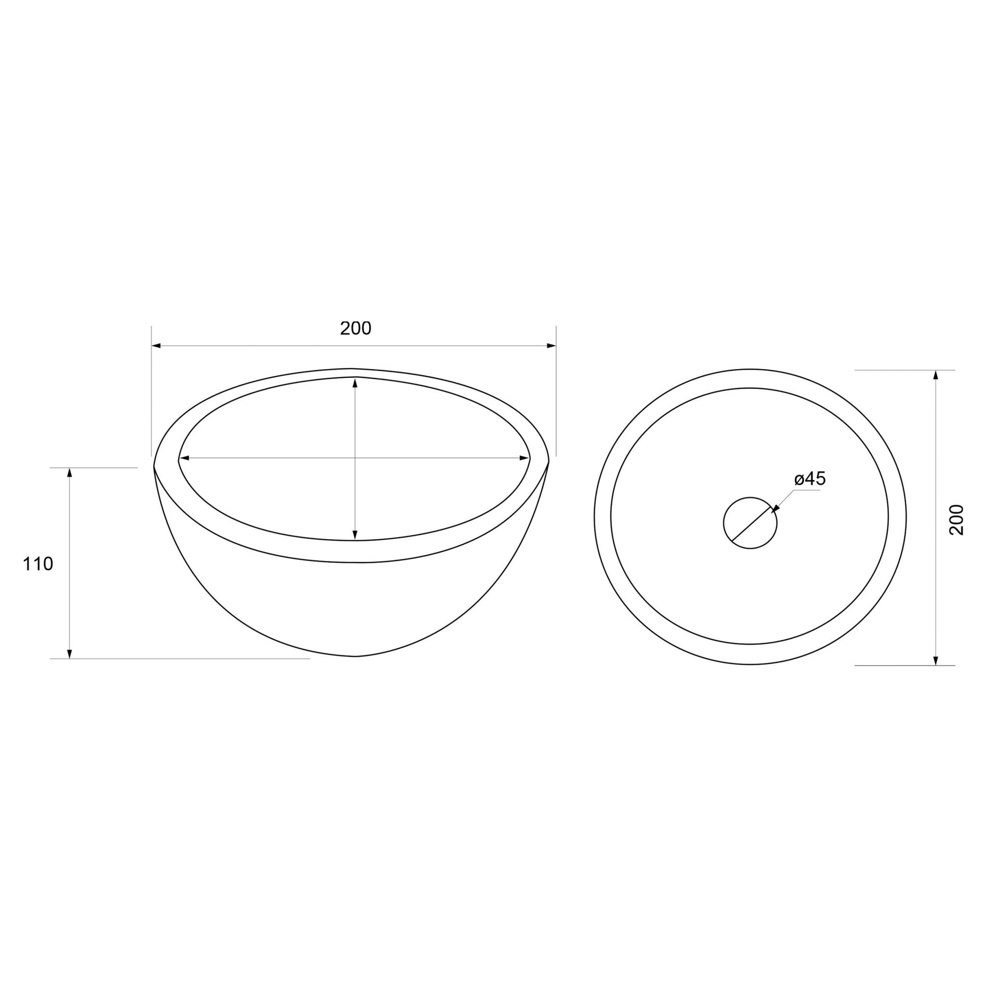 Differnz Boomer waskom beton | donkergrijs | Ø 20 x 10 cm - Mozaiektegel.com