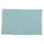 Differnz Brighton badmat 100% katoen - geschikt voor vloerverwarming - 50 x 80 cm - blauw/wit - Mozaiektegel.com