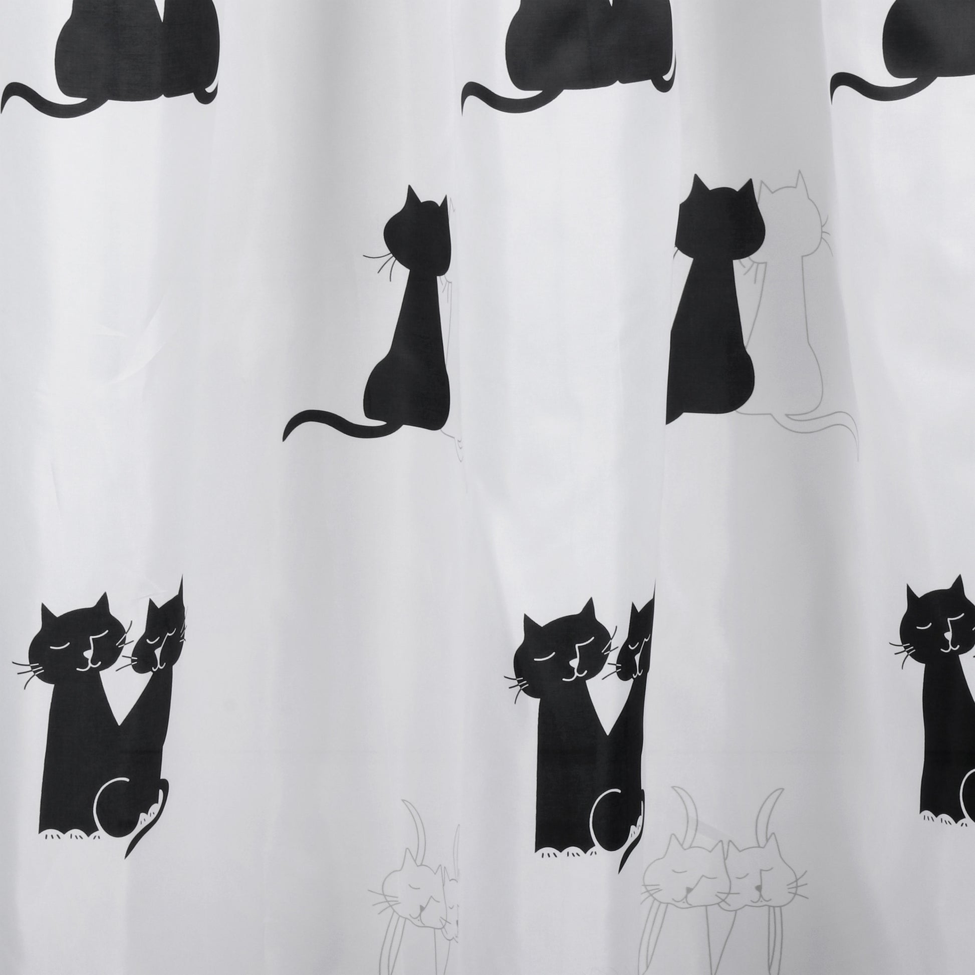 Differnz Cats douchegordijn 100% polyester - verzwaarde onderzoom - 180 x 200 cm - Mozaiektegel.com