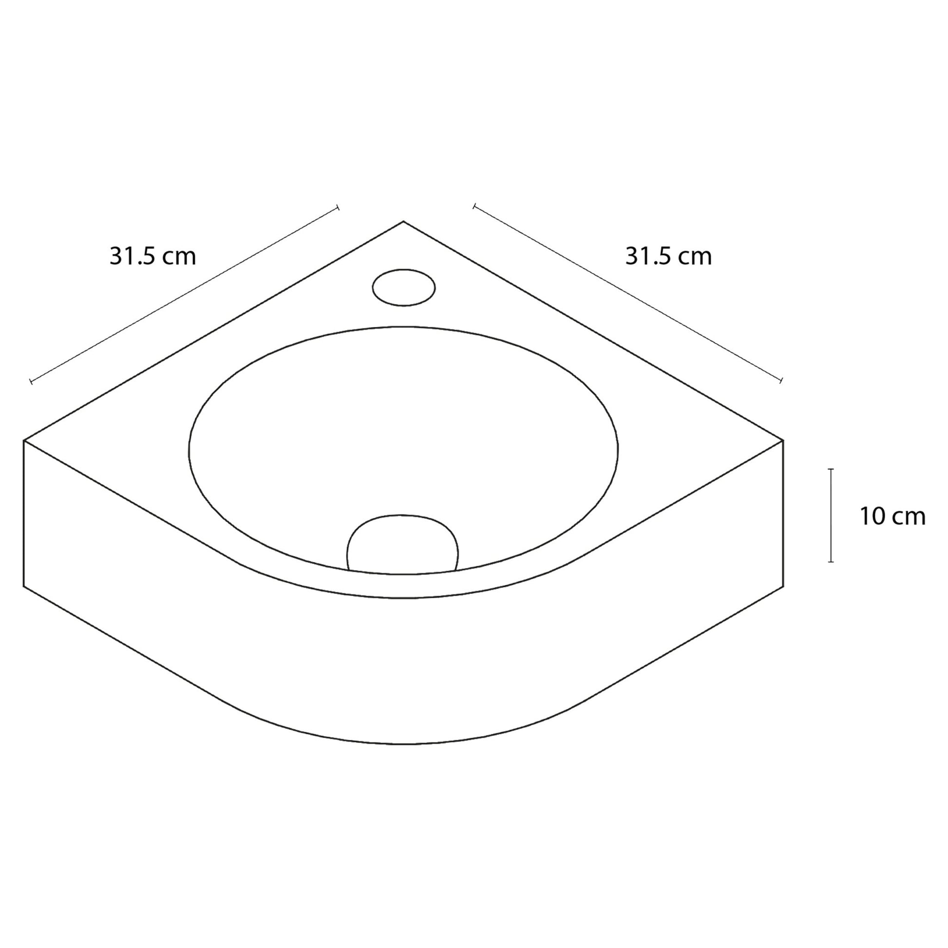 Differnz Cleo fontein beton - 31.5 x 31.5 x 10 cm - donkergrijs - Mozaiektegel.com