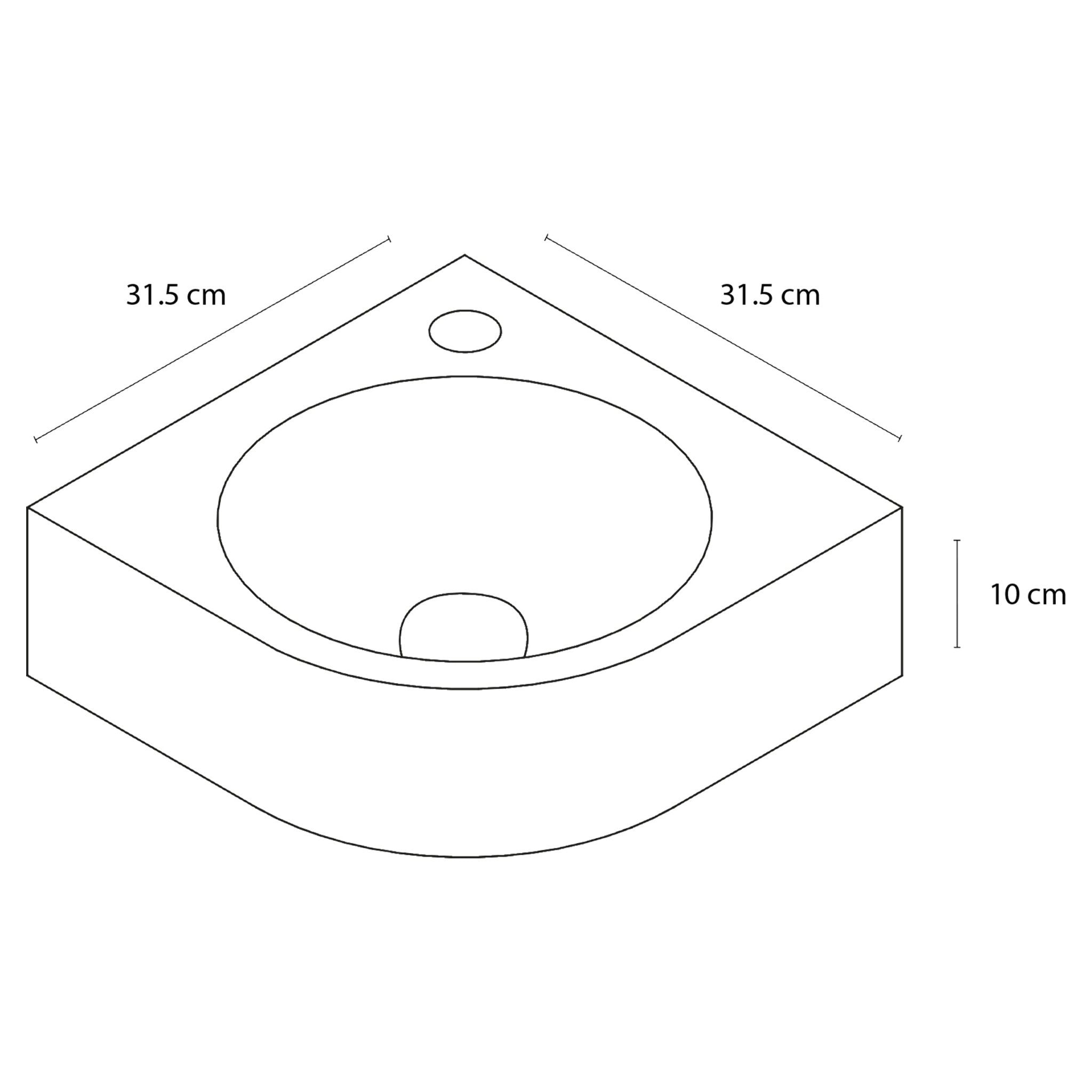 Differnz Cleo fontein beton - 31.5 x 31.5 x 10 cm - donkergrijs - Mozaiektegel.com