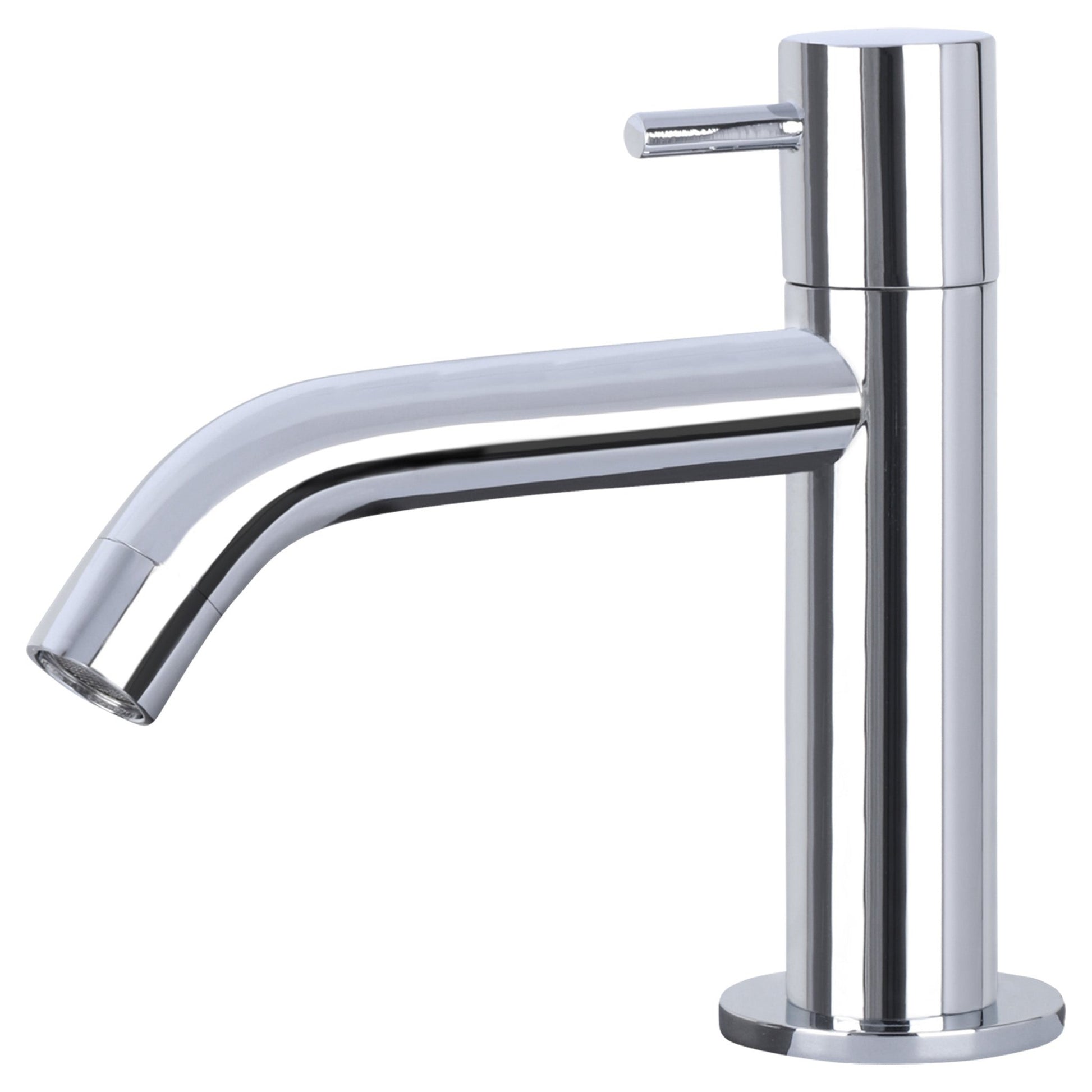 Differnz Cleo fonteinset beton donkergrijs - kraan gebogen - 31.5 x 31.5 x 10 cm - chroom - Mozaiektegel.com