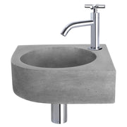 Differnz Cleo fonteinset beton donkergrijs - kraan kruis - 31.5 x 31.5 x 10 cm - chroom - Mozaiektegel.com
