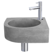 Differnz Cleo fonteinset beton donkergrijs - kraan recht - 31.5 x 31.5 x 10 cm - chroom - Mozaiektegel.com