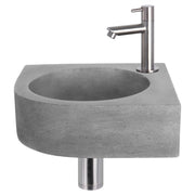 Differnz Cleo fonteinset beton donkergrijs - kraan recht - 31.5 x 31.5 x 10 cm - mat chroom - Mozaiektegel.com