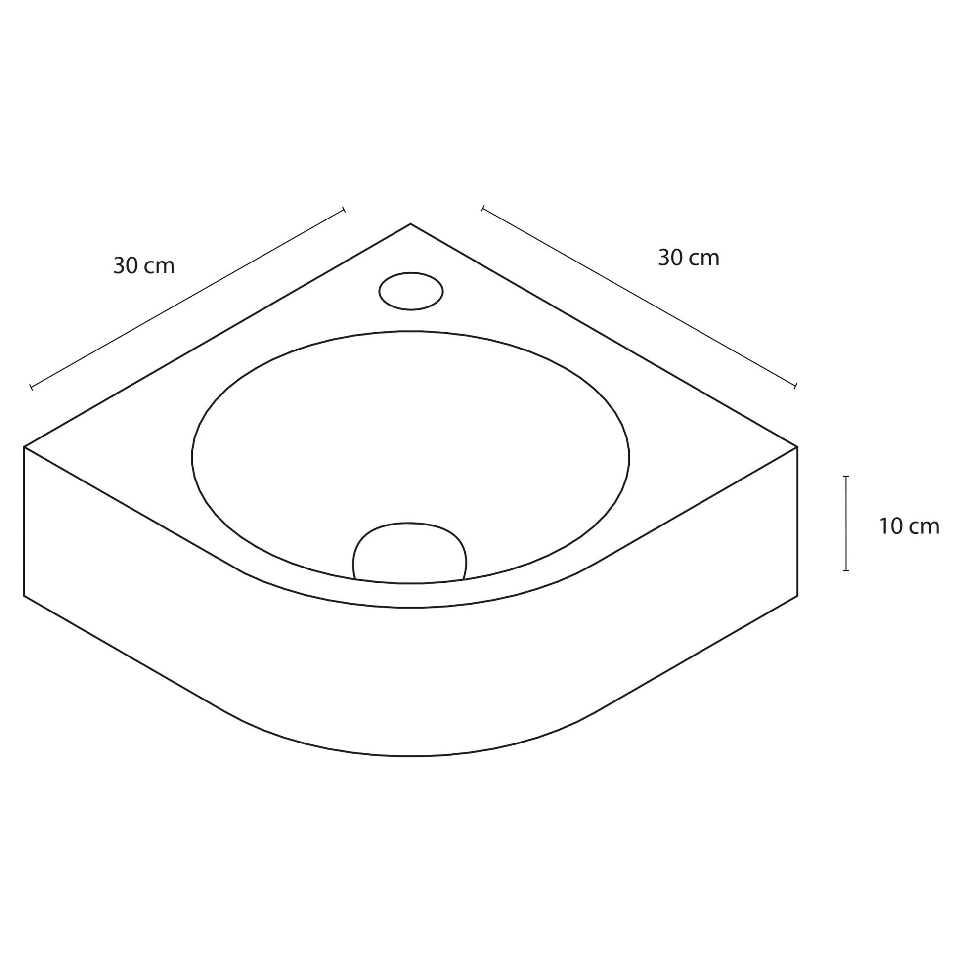 Differnz Cleo fonteinset beton donkergrijs - kraan recht - 31.5 x 31.5 x 10 cm - mat zwart - Mozaiektegel.com