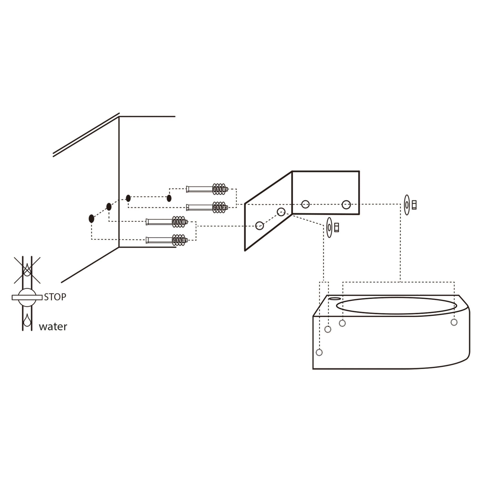 Differnz Cleo fonteinset keramiek - kraan gebogen - 30 x 30 x 10 cm - mat chroom - Mozaiektegel.com