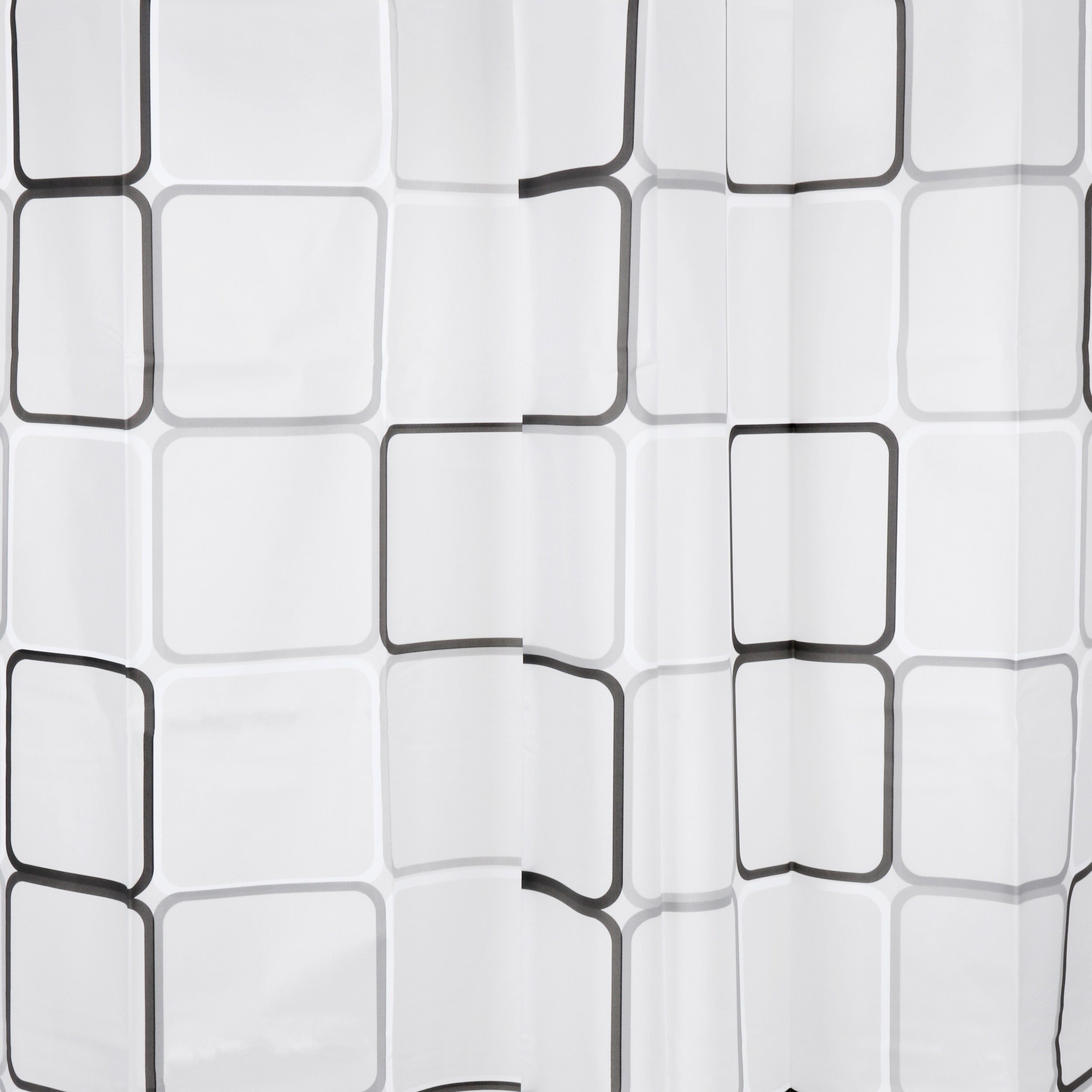 Differnz Cubi douchegordijn 100% PEVA - waterdicht - 180 x 200 cm - zwart - Mozaiektegel.com