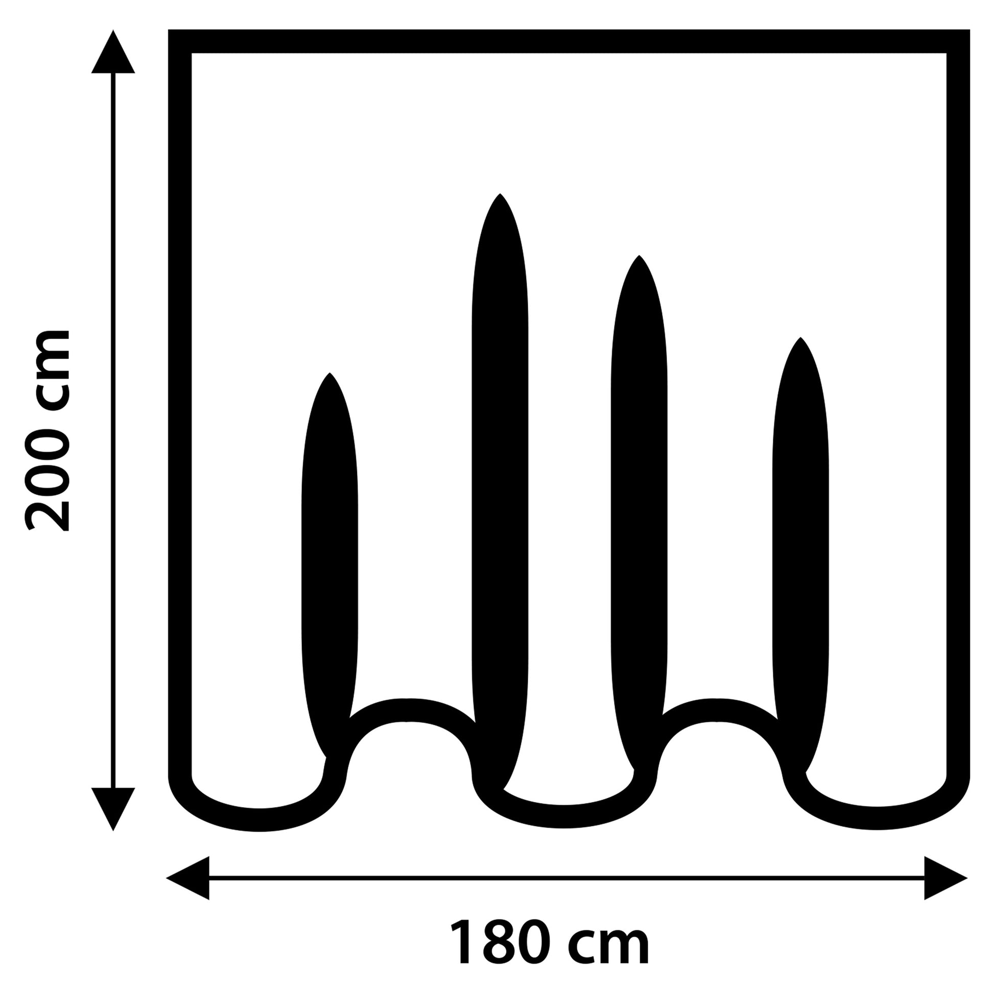 Differnz Cubi douchegordijn 100% PEVA - waterdicht - 180 x 200 cm - zwart - Mozaiektegel.com