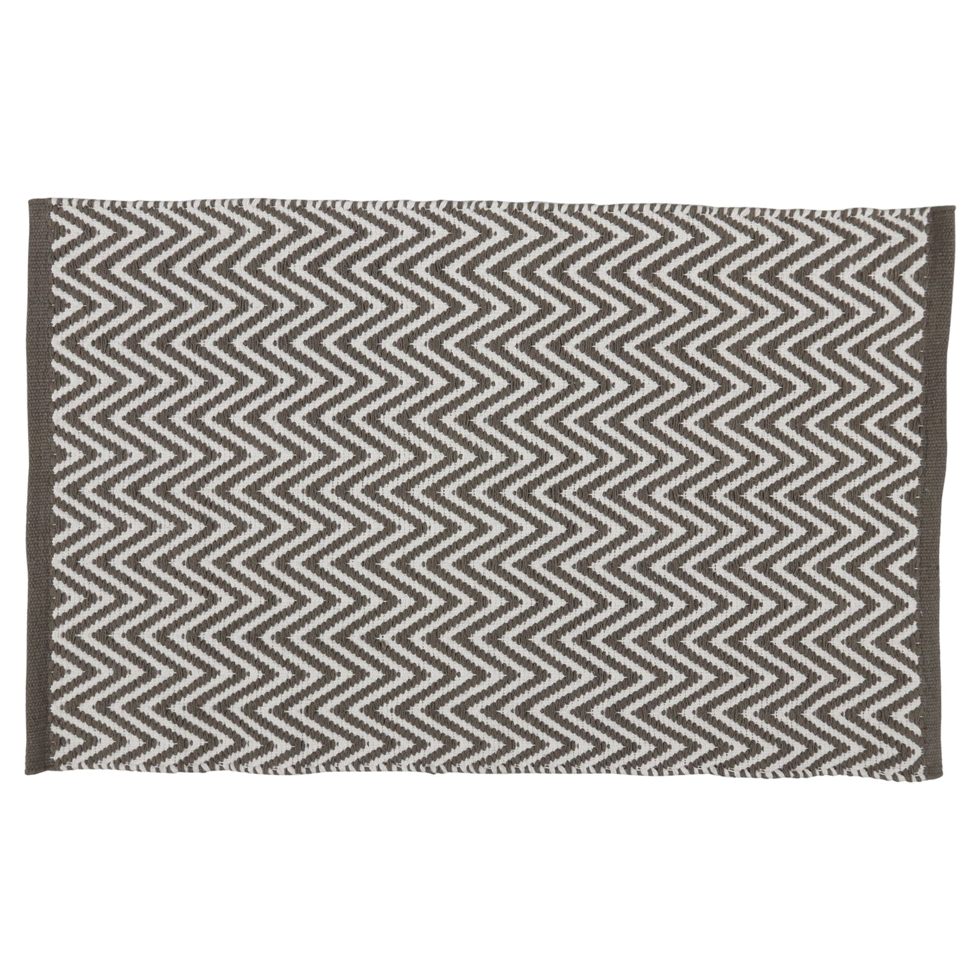 Differnz Devon badmat 100% katoen - geschikt voor vloerverwarming - 50 x 80 cm - grijs/wit - Mozaiektegel.com
