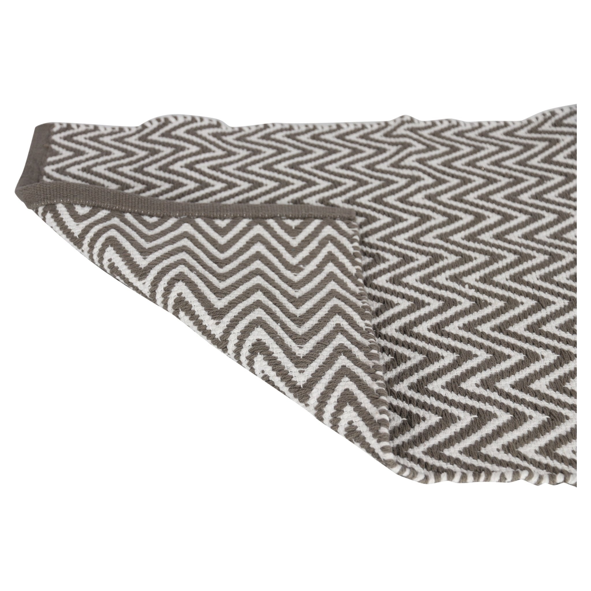 Differnz Devon badmat 100% katoen - geschikt voor vloerverwarming - 50 x 80 cm - grijs/wit - Mozaiektegel.com