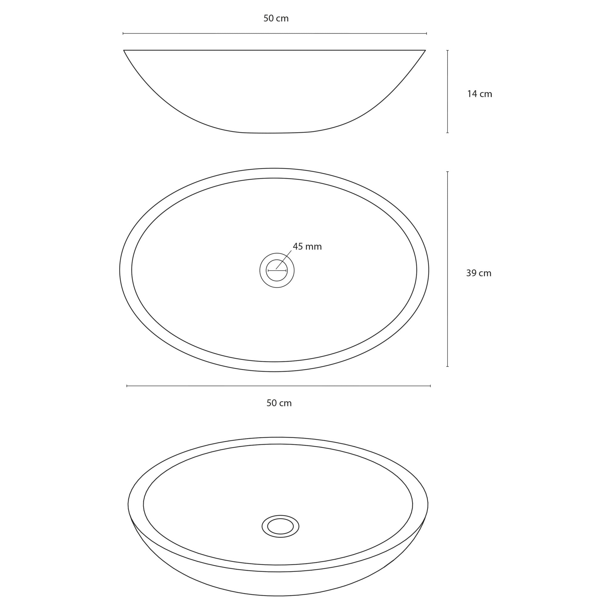 Differnz Dias waskom keramiek | goud | 50 x 38 x 14 cm - Mozaiektegel.com