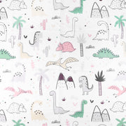 Differnz Dino douchegordijn 100% polyester - verzwaarde onderzoom - 180 x 200 cm - multi - Mozaiektegel.com