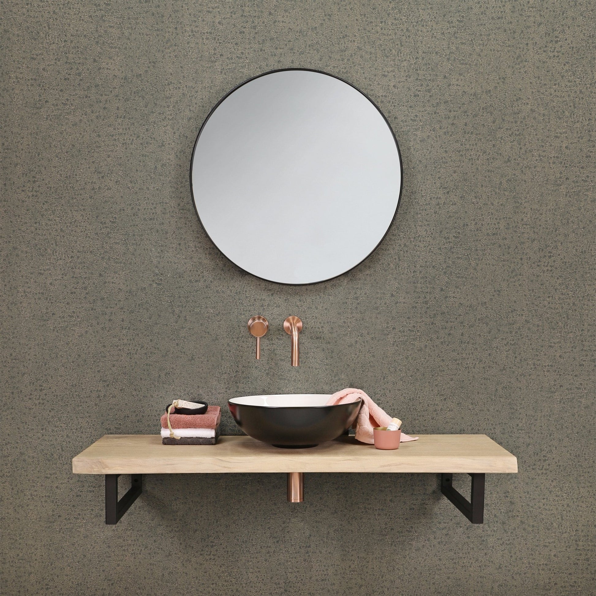 Differnz Duo waskom keramiek | zwart/wit | Ø 40 x 13.5 cm - Mozaiektegel.com